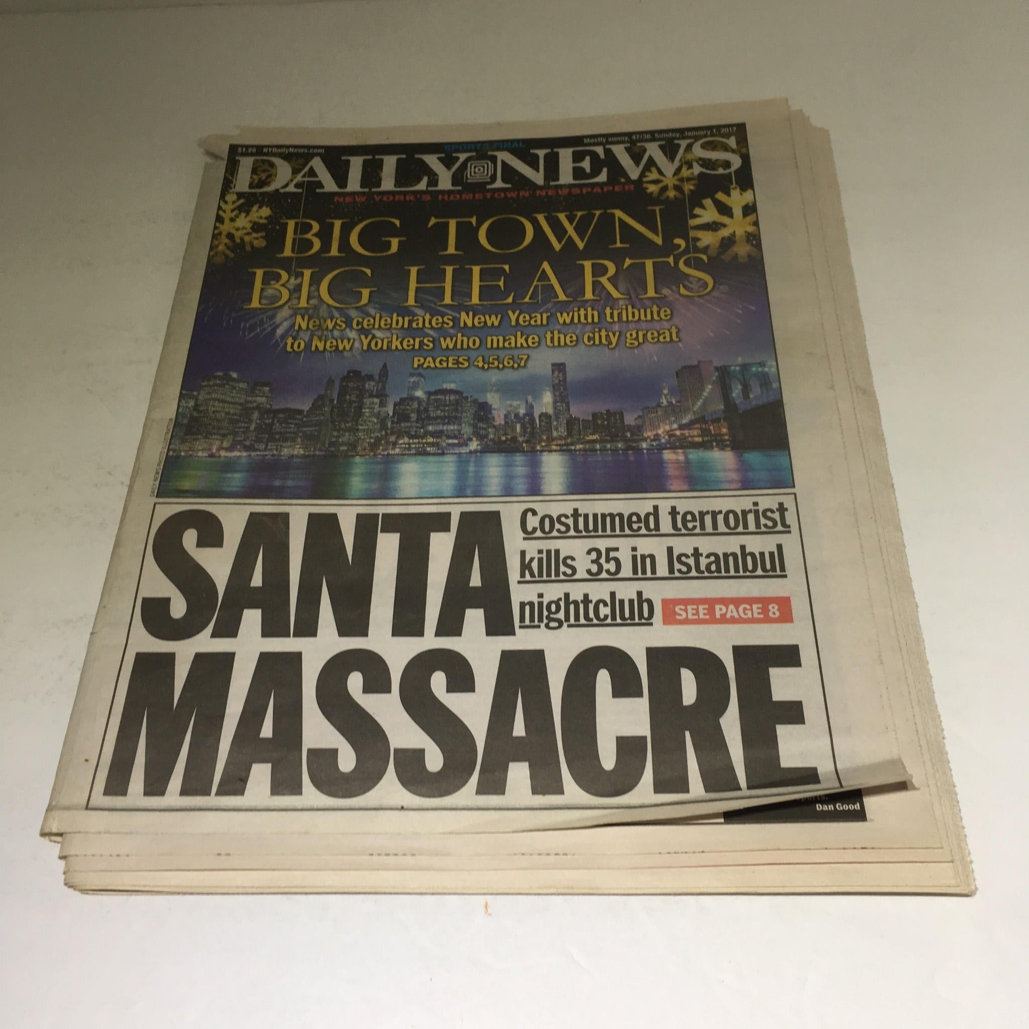 NY Daily News:1/1/17 Santa Costumed Terrorist Kills 35 in Istanbul Nightclub