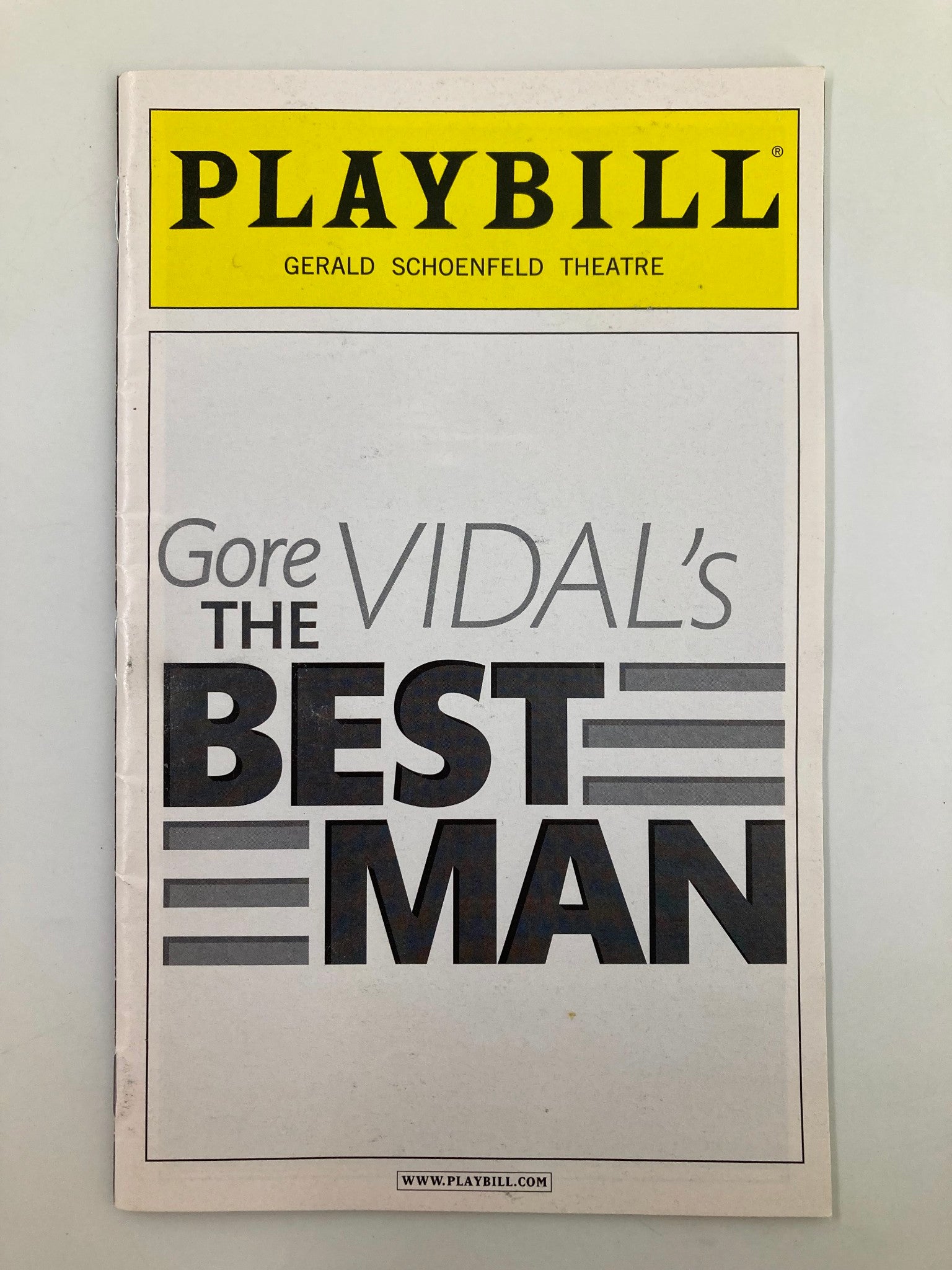 2012 Playbill Gerald Schoenfeld Theatre Gore Vidal The Best Man James Earl Jones