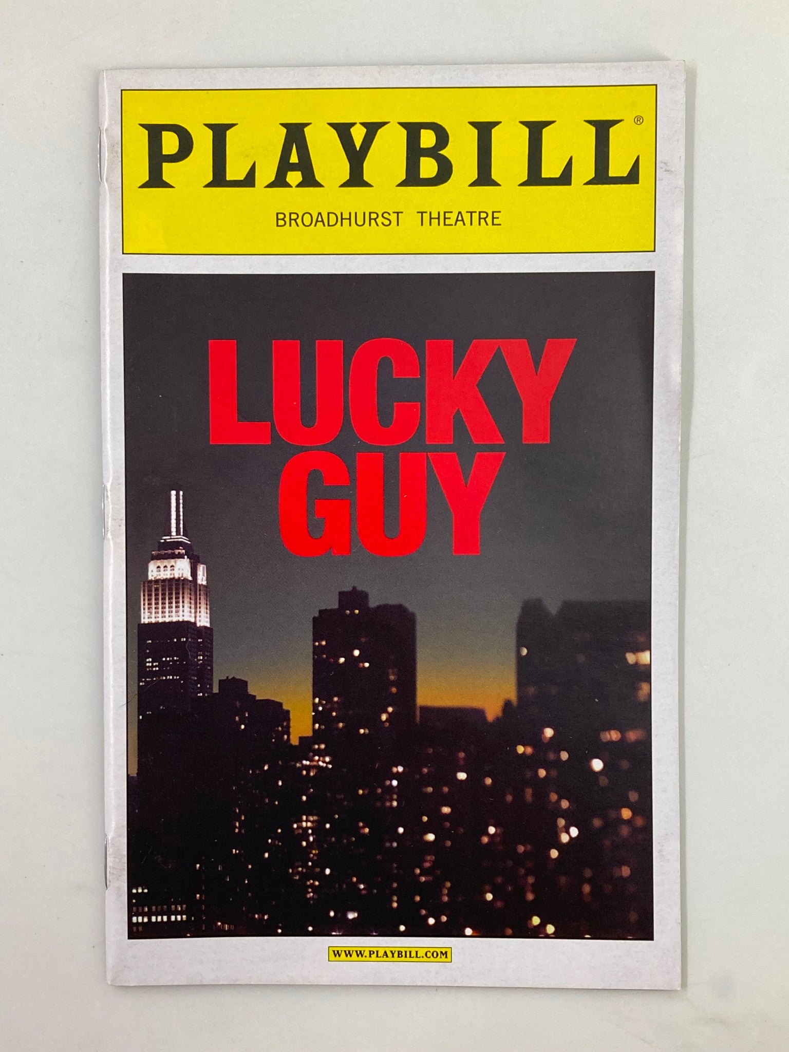 2013 Playbill Broadhurst Theatre Lucky Guy Tom Hanks, Christopher McDonald