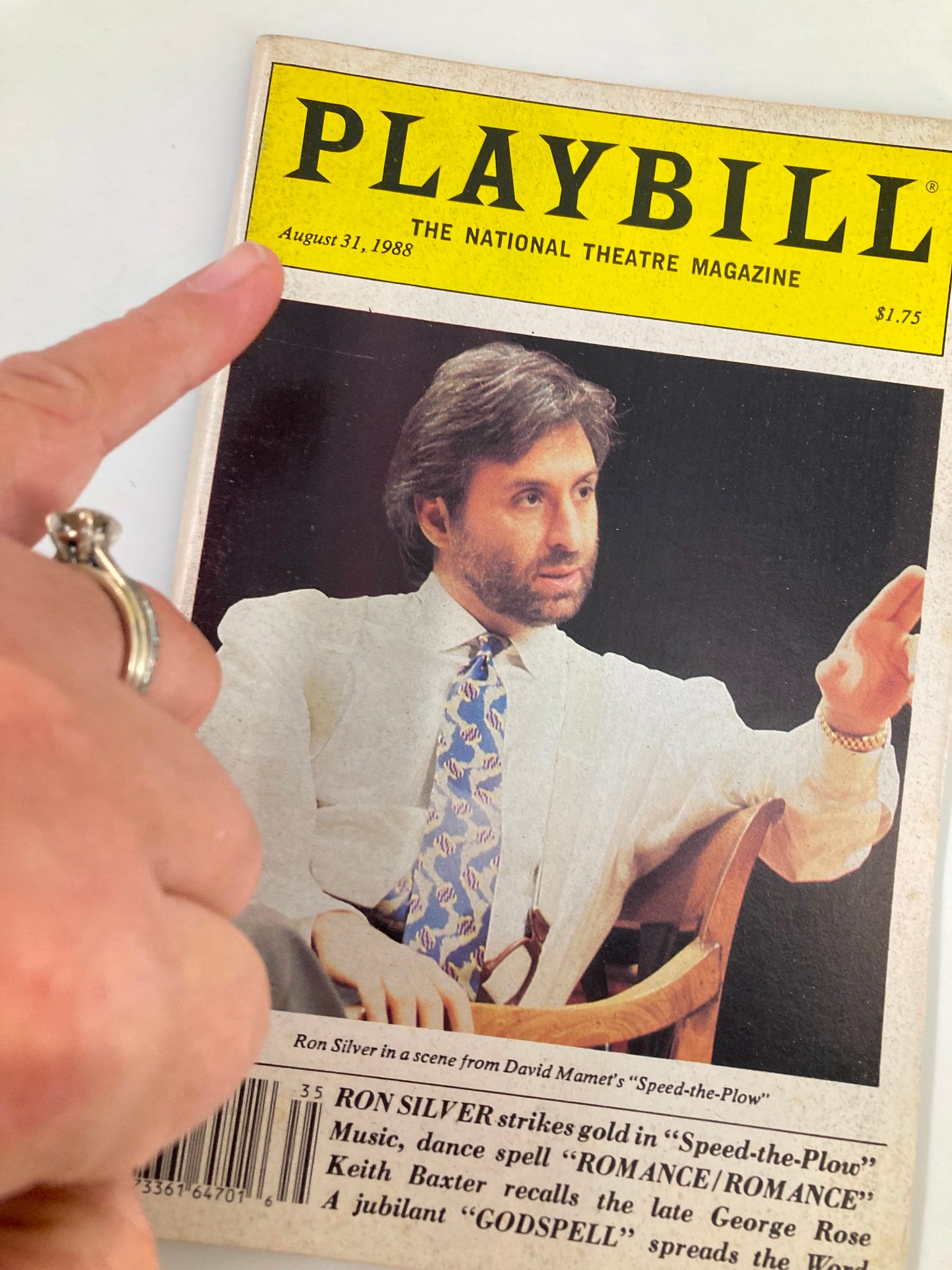 1988 Playbill The National Theatre Magazine Speed-the-Plow Ron Silver