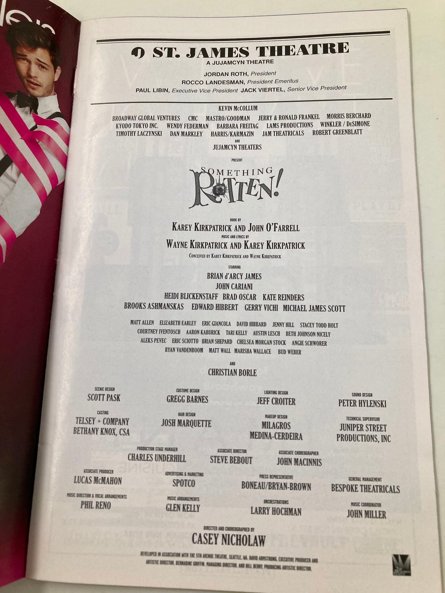 2015 Playbill St. James Theatre Something Rotten Brian d'Arcy James, Brad Oscar