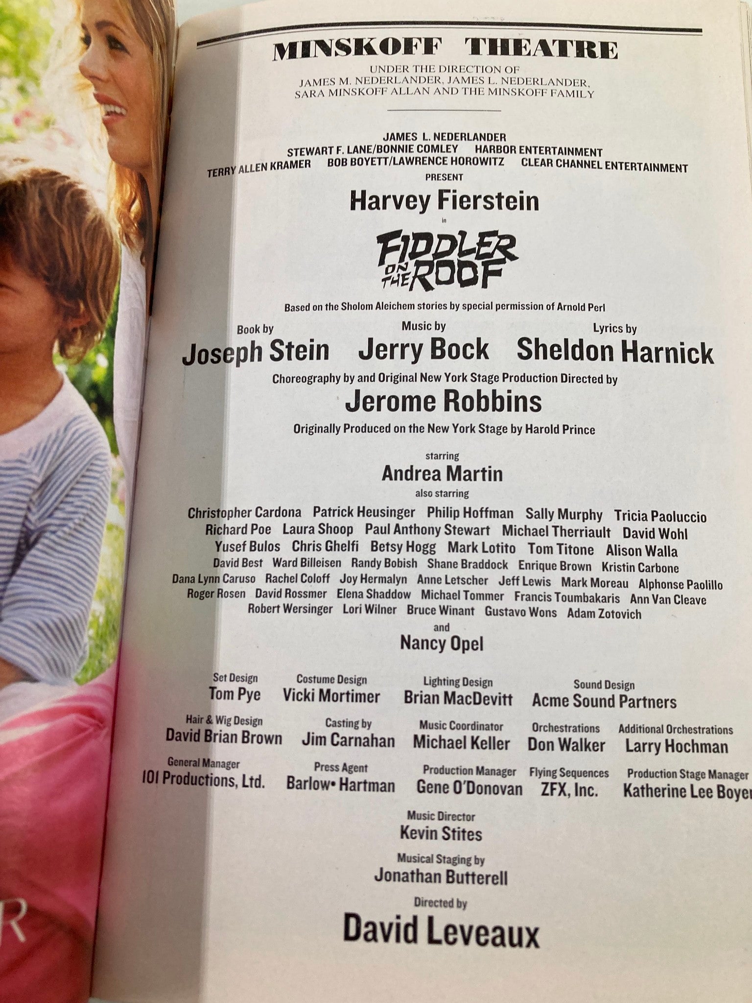 2005 Playbill Minskoff Theatre Fiddler on The Roof Andrea Martin, Sally Murphy