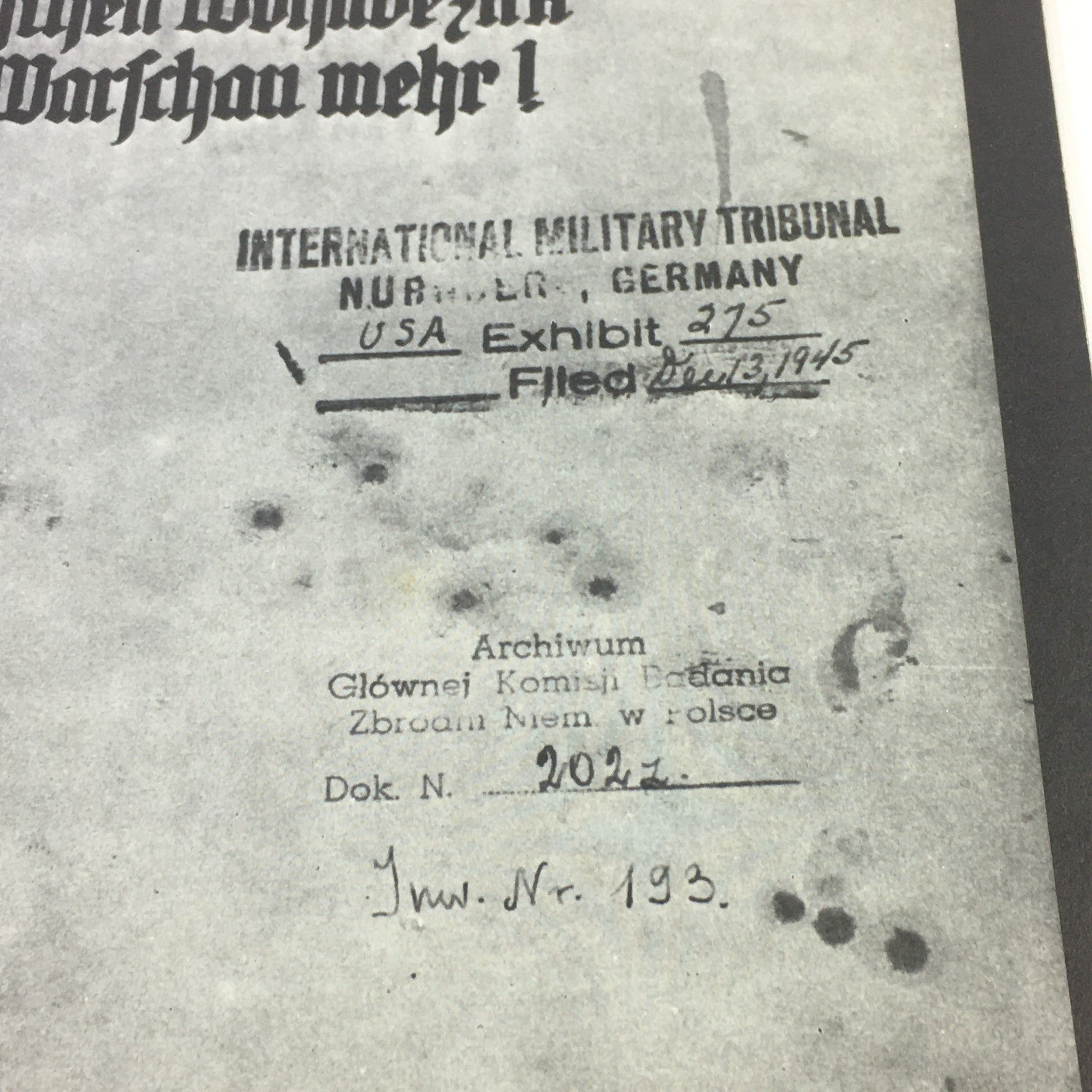 VTG World War II Special December 1945 - The Warsaw Ghetto No Longer Exists