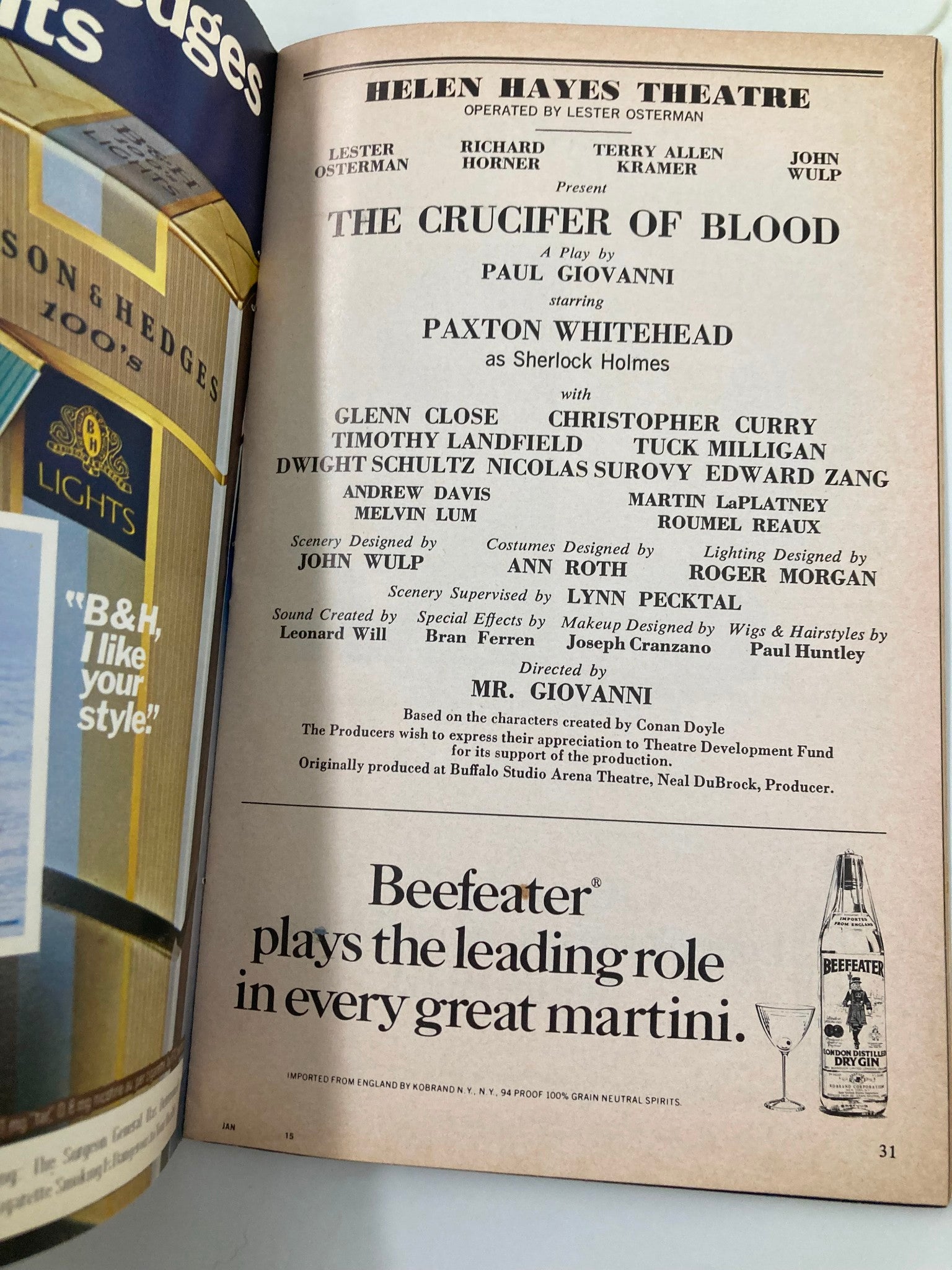 1979 Playbill Helen Hayes Theatre The Crucifer of Blood Paxton Whitehead