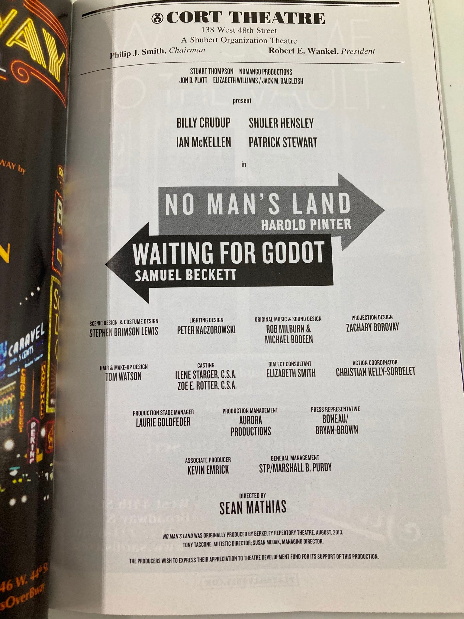 2014 Playbill Cort Theatre No Man's Land & Waiting for Godot Ian McKellen