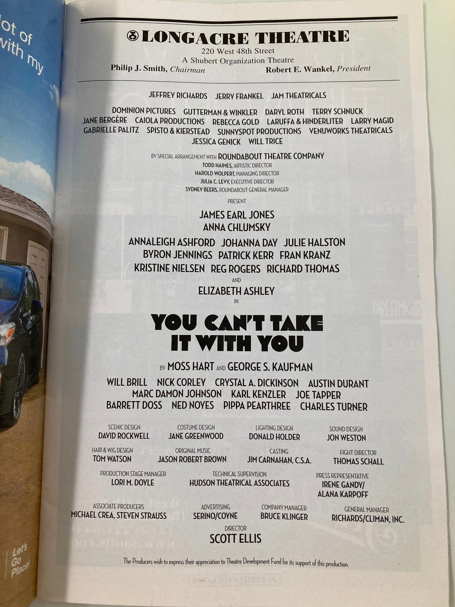 2015 Playbill Longacre Theatre You Can't Take It With You James Earl Jones