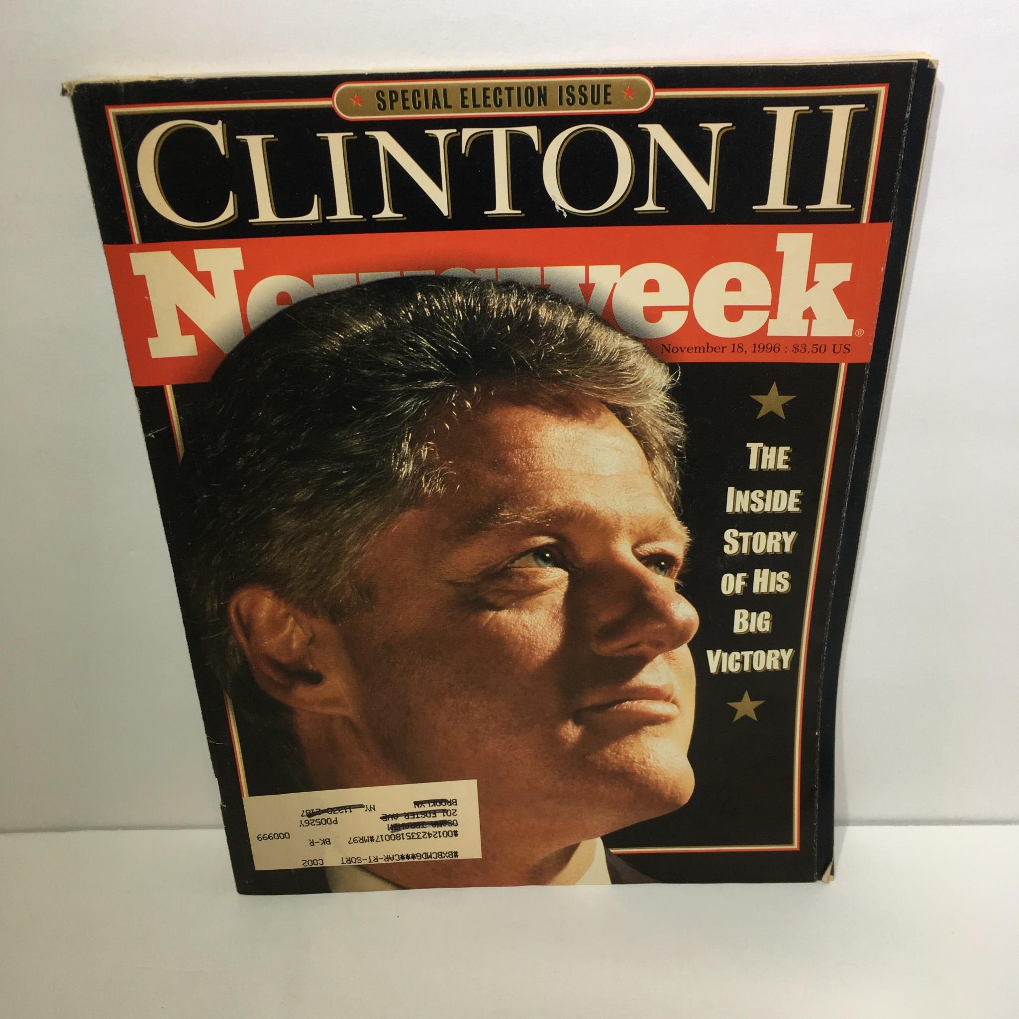 Newsweek Magazine: Special Election Issue Clinton II November 18 1996