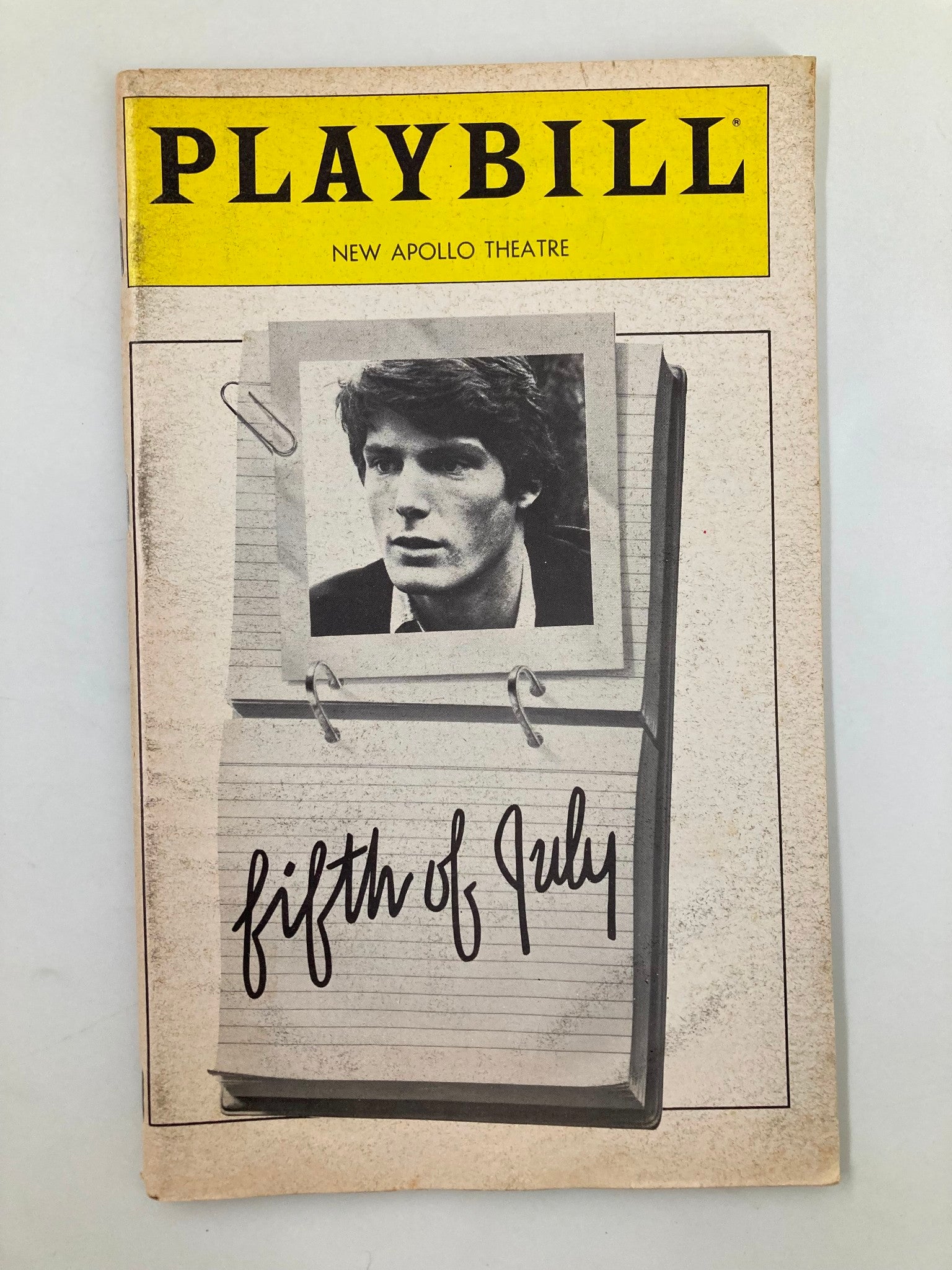 1981 Playbill New Apollo Theatre Christopher Reeve in Fifth of July