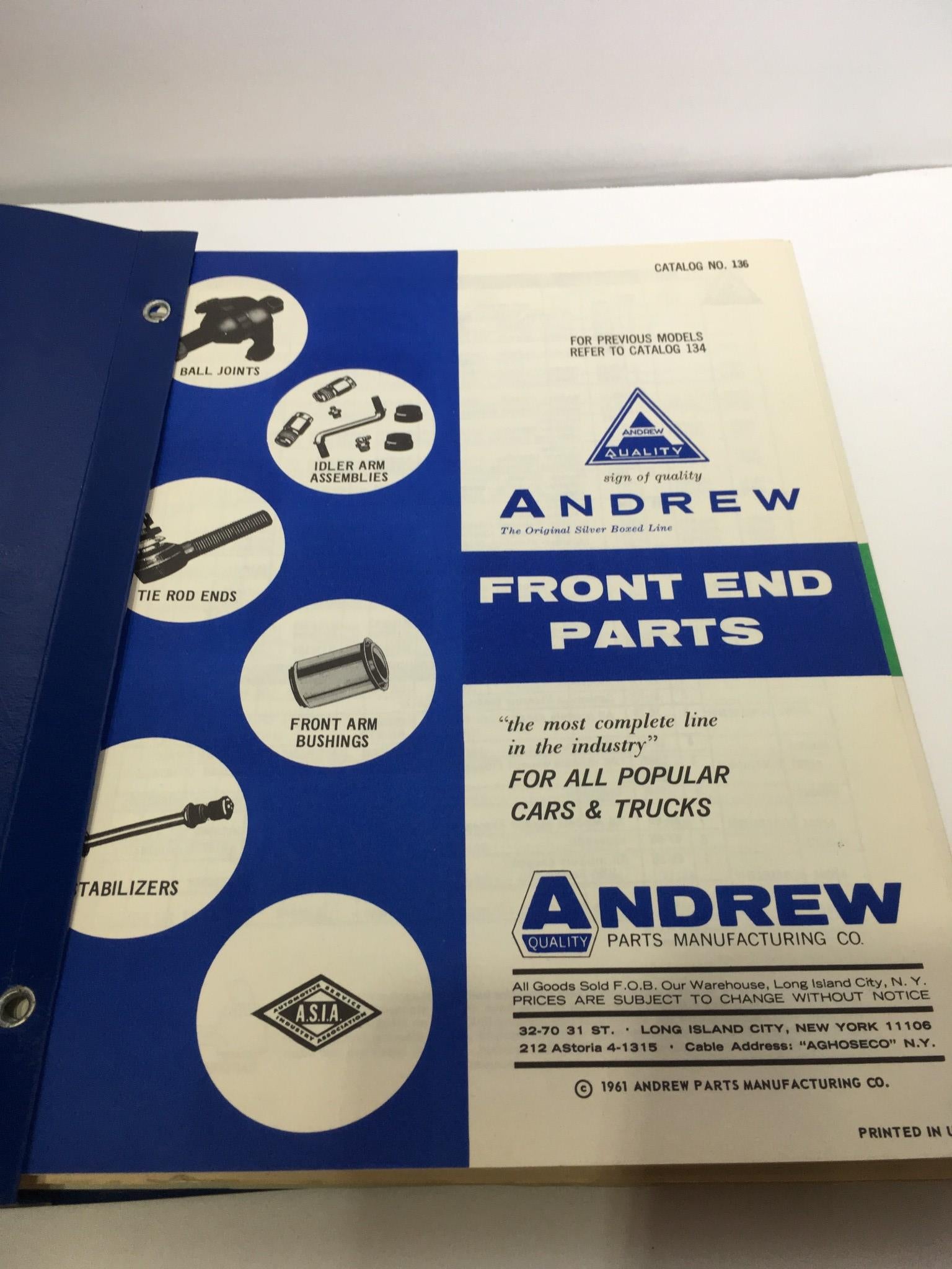 Andrew Parts Manufacturing Company - Automotive Parts Magazine/Catalog