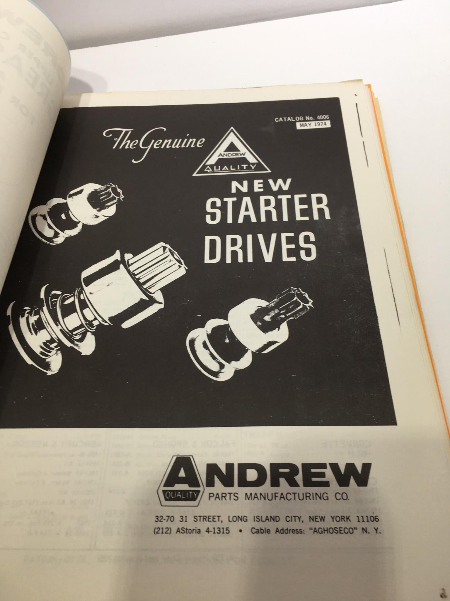 Andrew Parts Manufacturing Company - Automotive Parts Magazine/Catalog