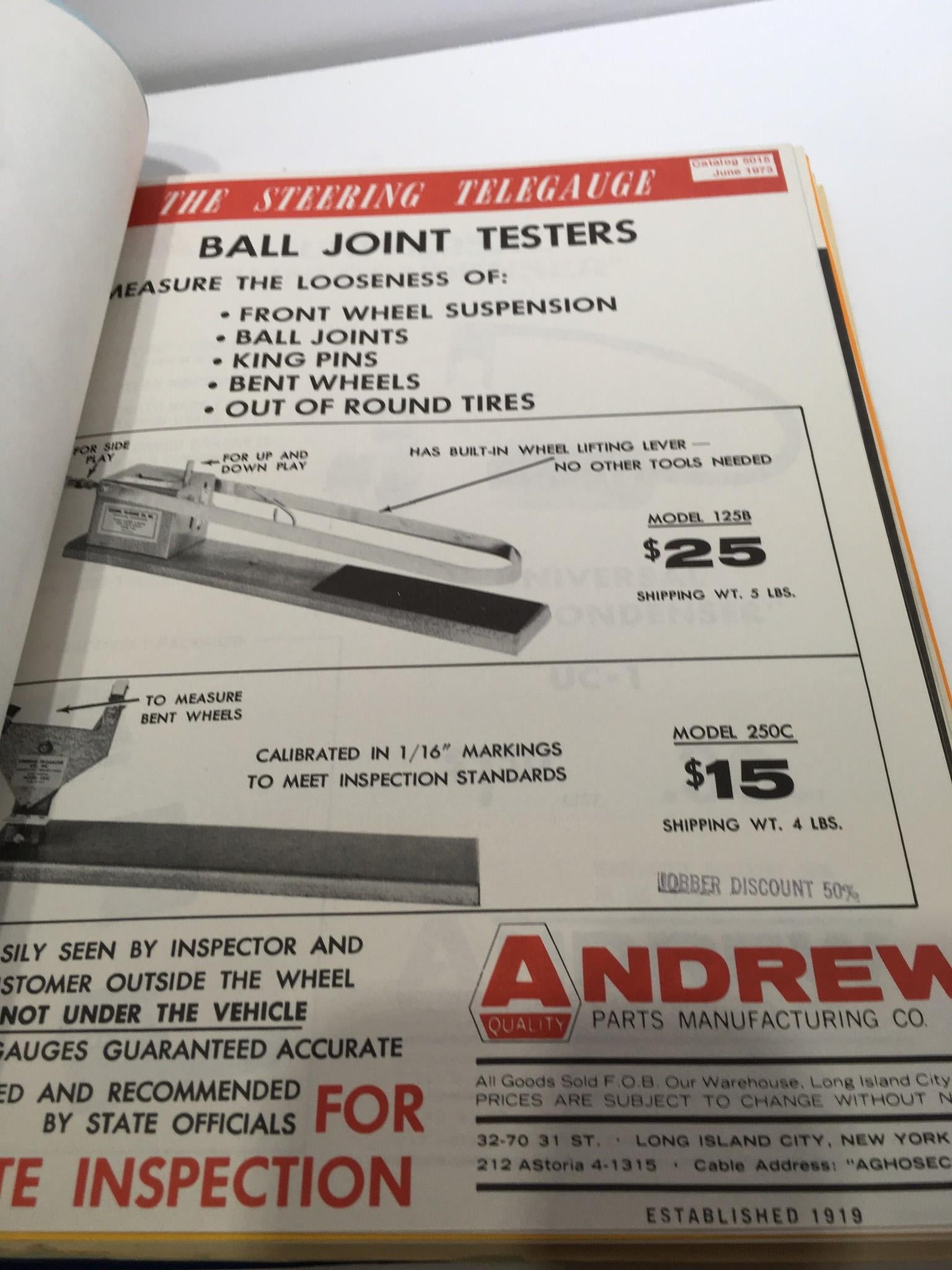 Andrew Parts Manufacturing Company - Automotive Parts Magazine/Catalog