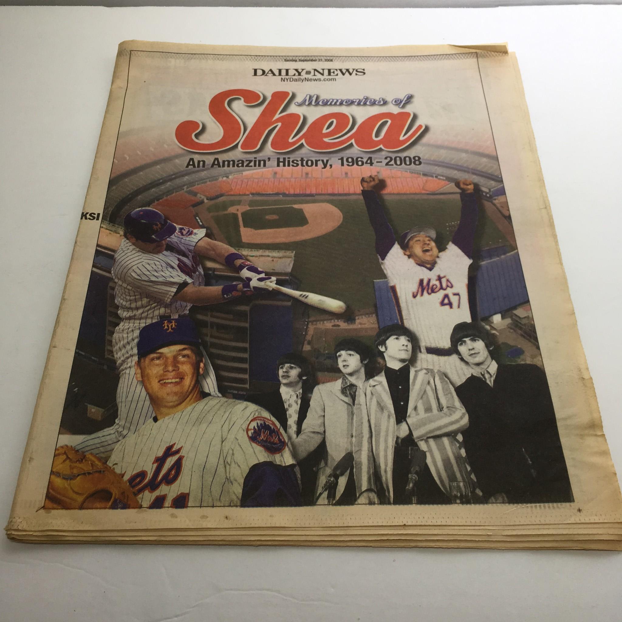 New York Daily News: Sept 21 2008 Memories Shea Amazin' History 1964-2008 Mets