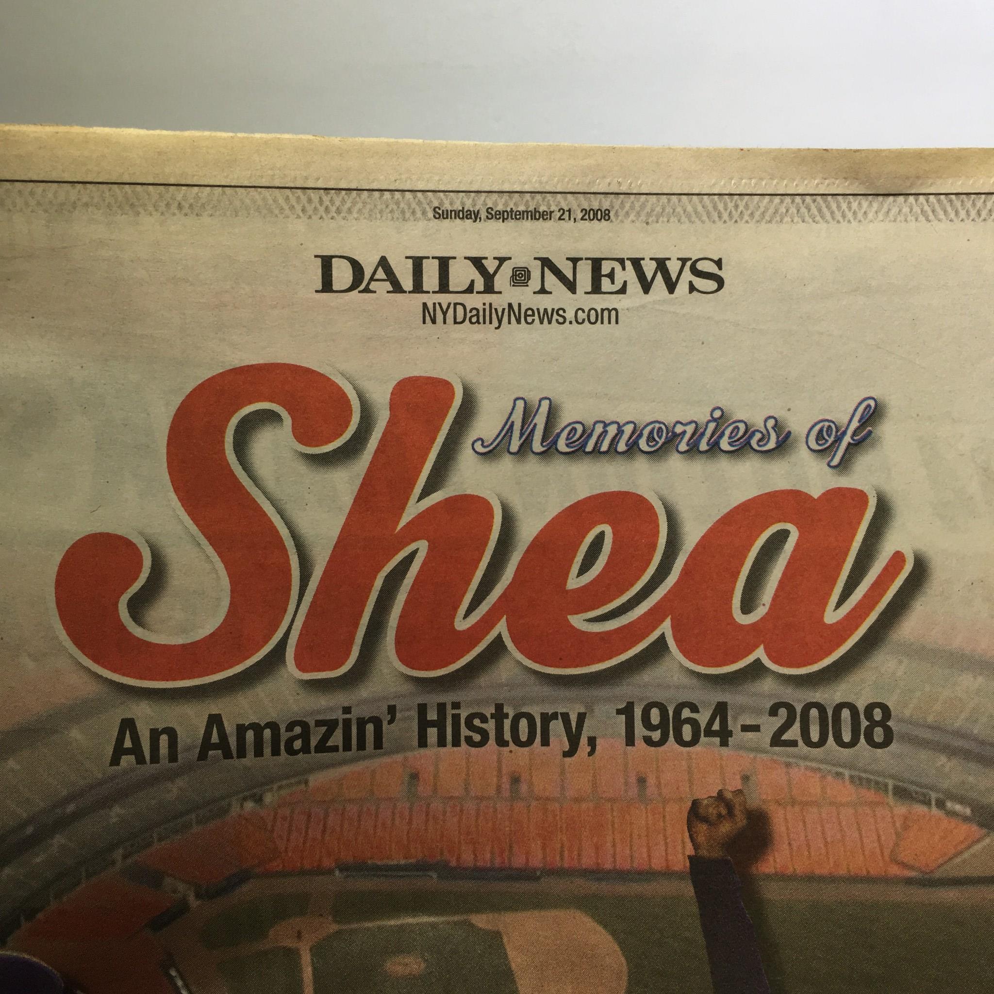 New York Daily News: Sept 21 2008 Memories Shea Amazin' History 1964-2008 Mets