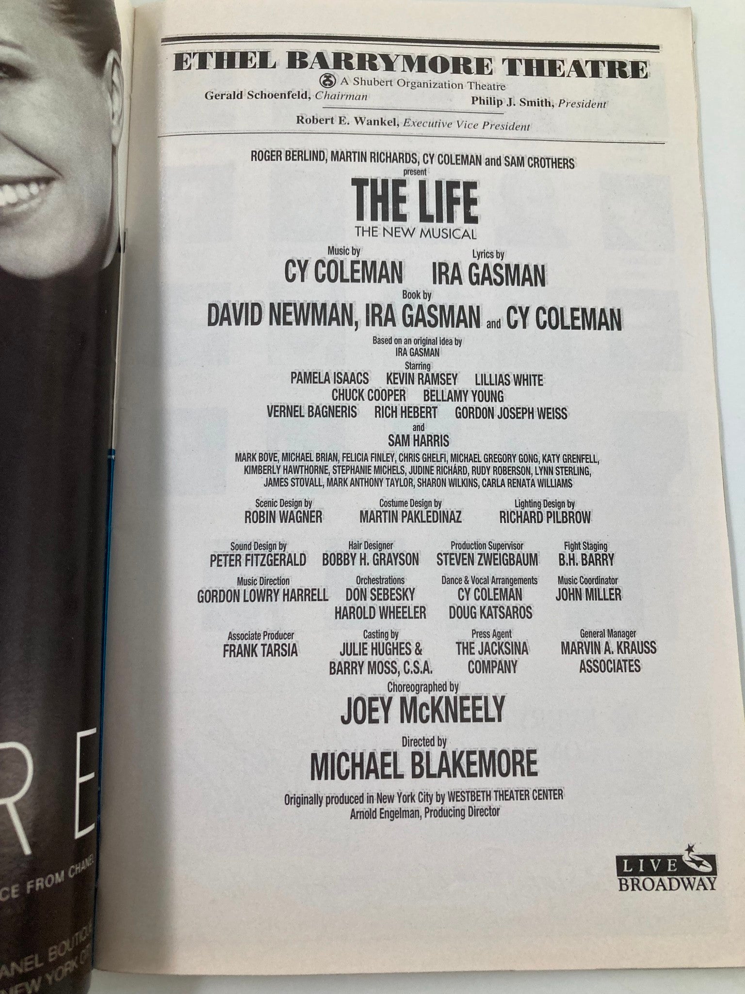 1997 Playbill Ethel Barrymore Theatre Pamela Isaacs in The Life The New Musical