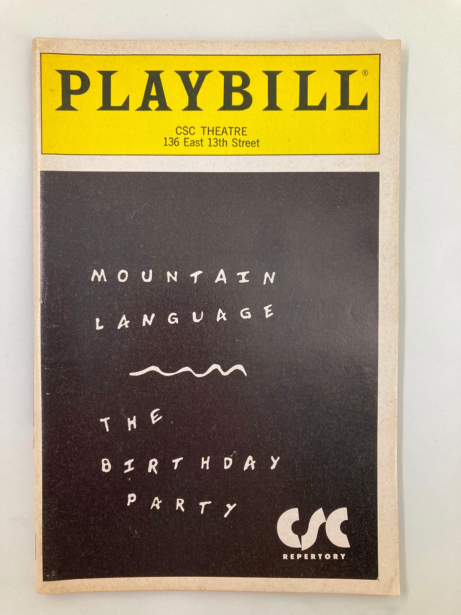 1989 Playbill CSC Theatre Mountain Language and The Birthday Party Harold Pinter