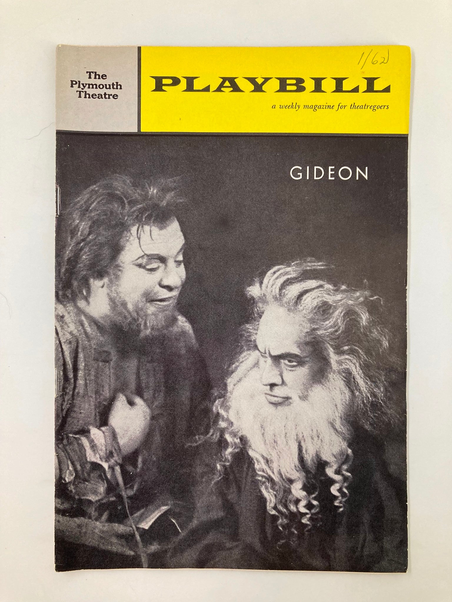 1962 Playbill The Plymouth Theatre Fredric March and Douglas Campbell in Gideon