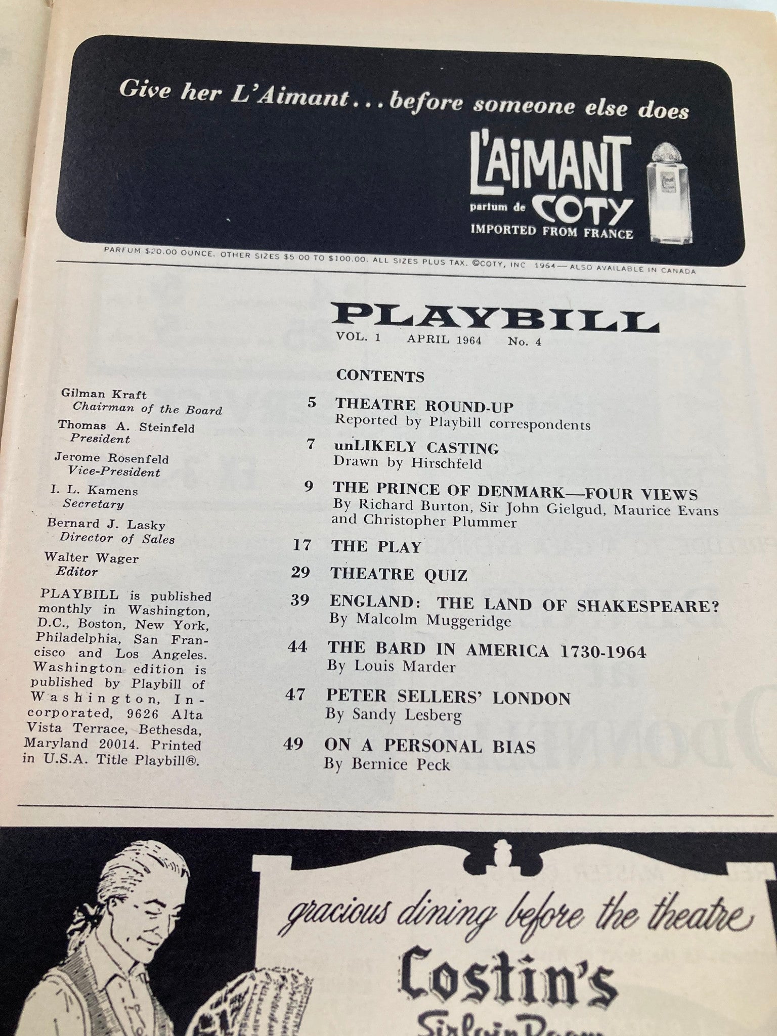 1964 Playbill National Theatre John Heffernan, George Matthews in Luther