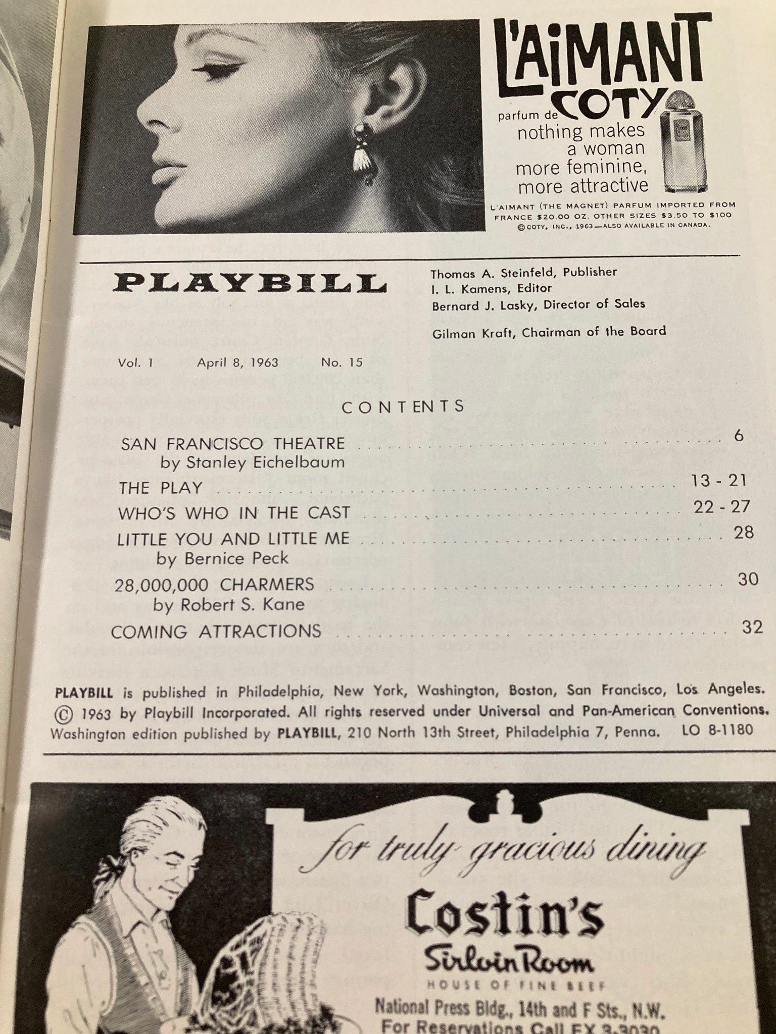 1963 Playbill National Theatre Richard Easton in The School for Scandal