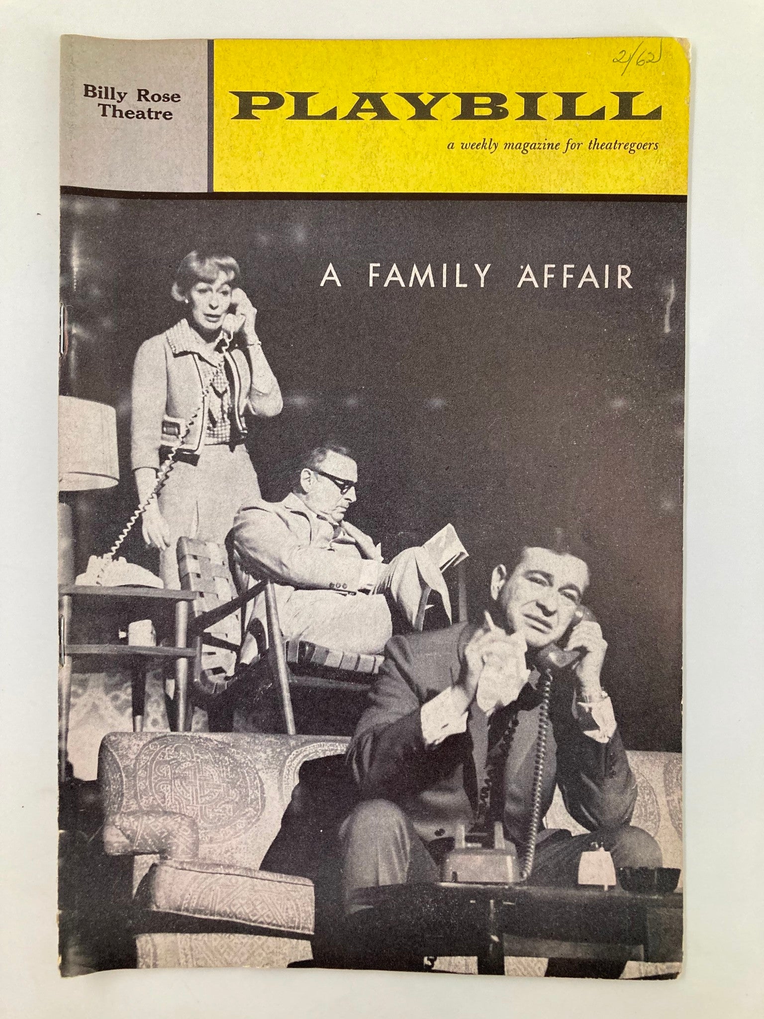 1962 Playbill Billy Rose Theatre Shelley Berman in A Family Affair