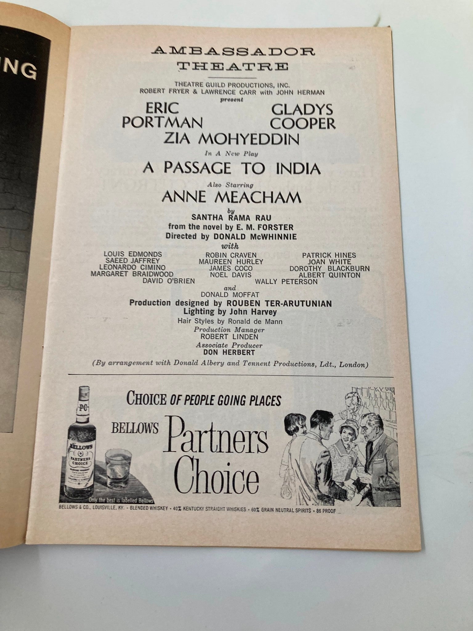 1962 Playbill Ambassador Theatre Zia Mohyeddin in A Passage to India