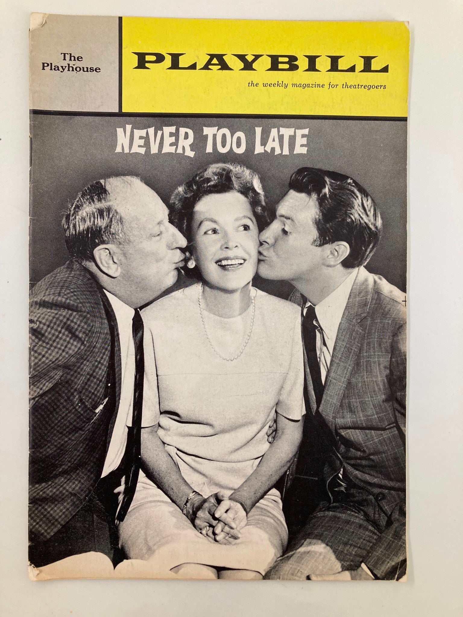 1963 Playbill The Playhouse Paul Ford, Maureen O'Sullivan in Never Too Late