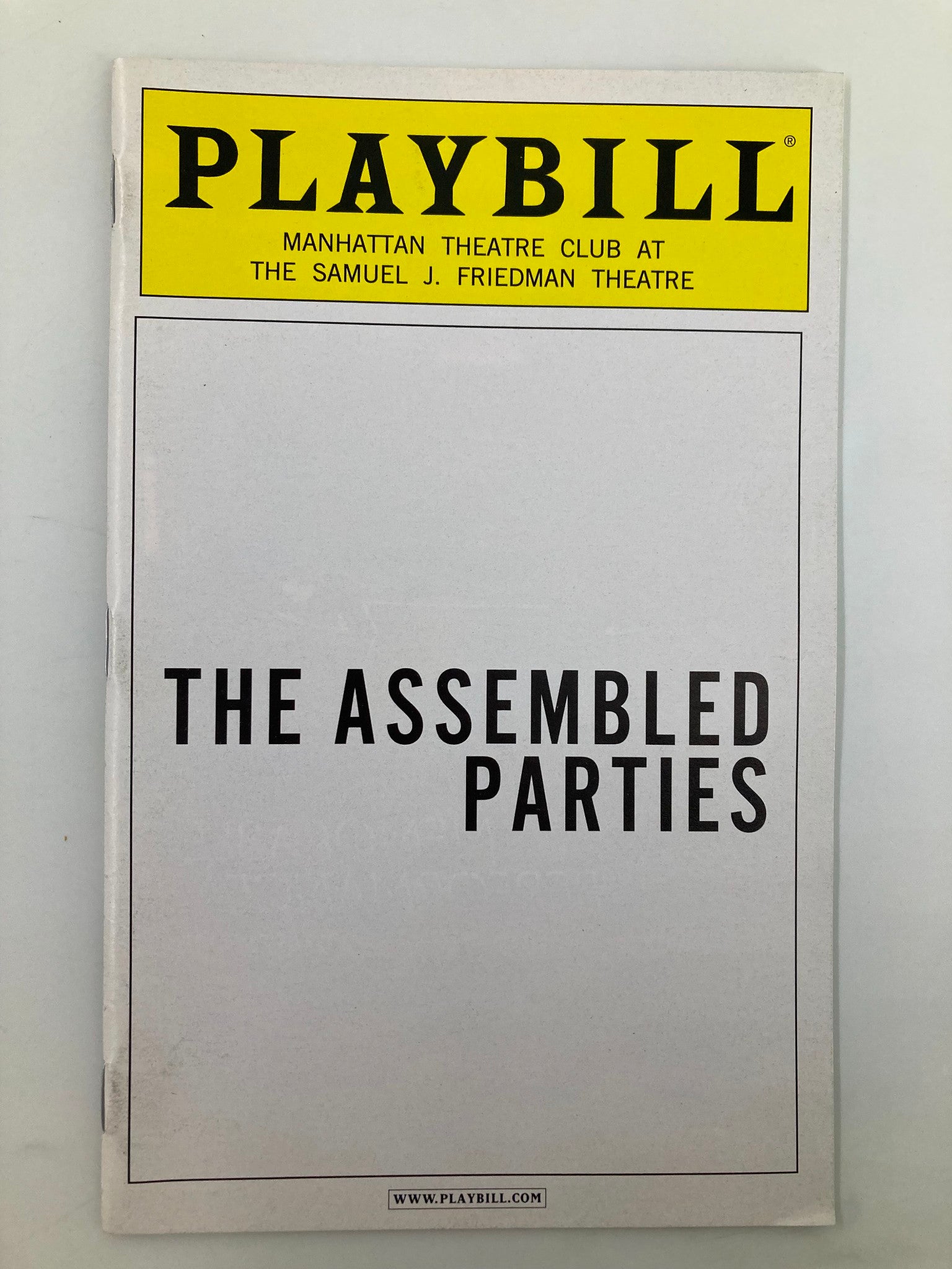 2013 Playbill Manhattan Theatre Club Jessica Hecht in The Assembled Parties VG