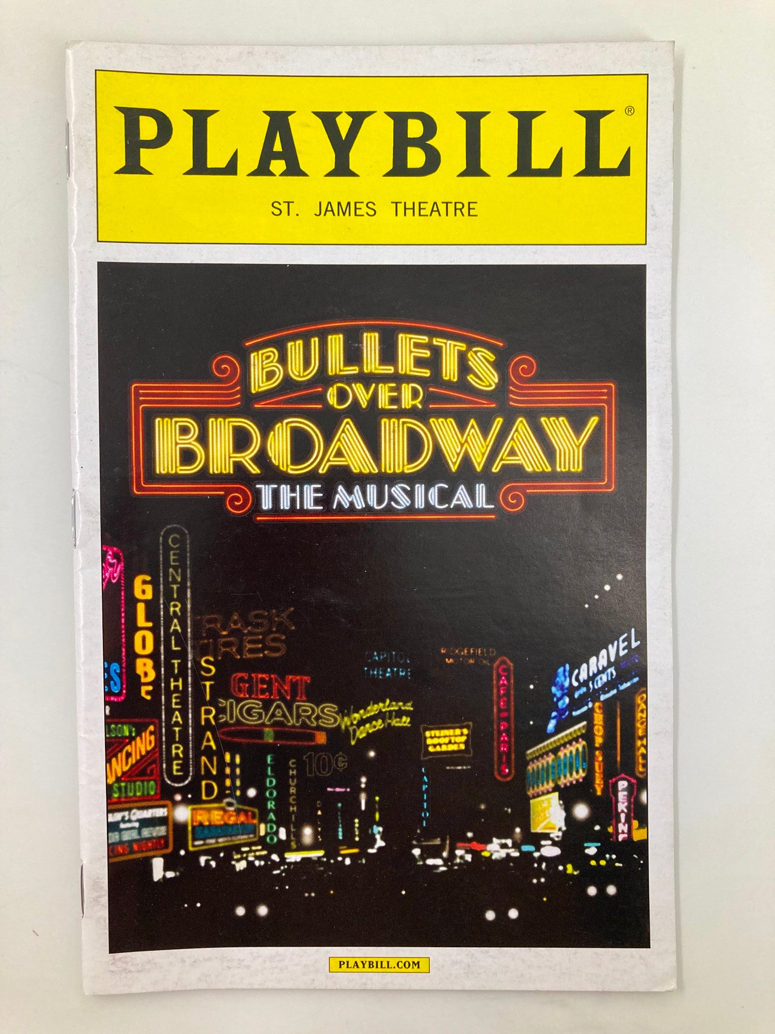 2014 Playbill St. James Theatre Brooks Ashmanskas in Bullets Over Broadway VG