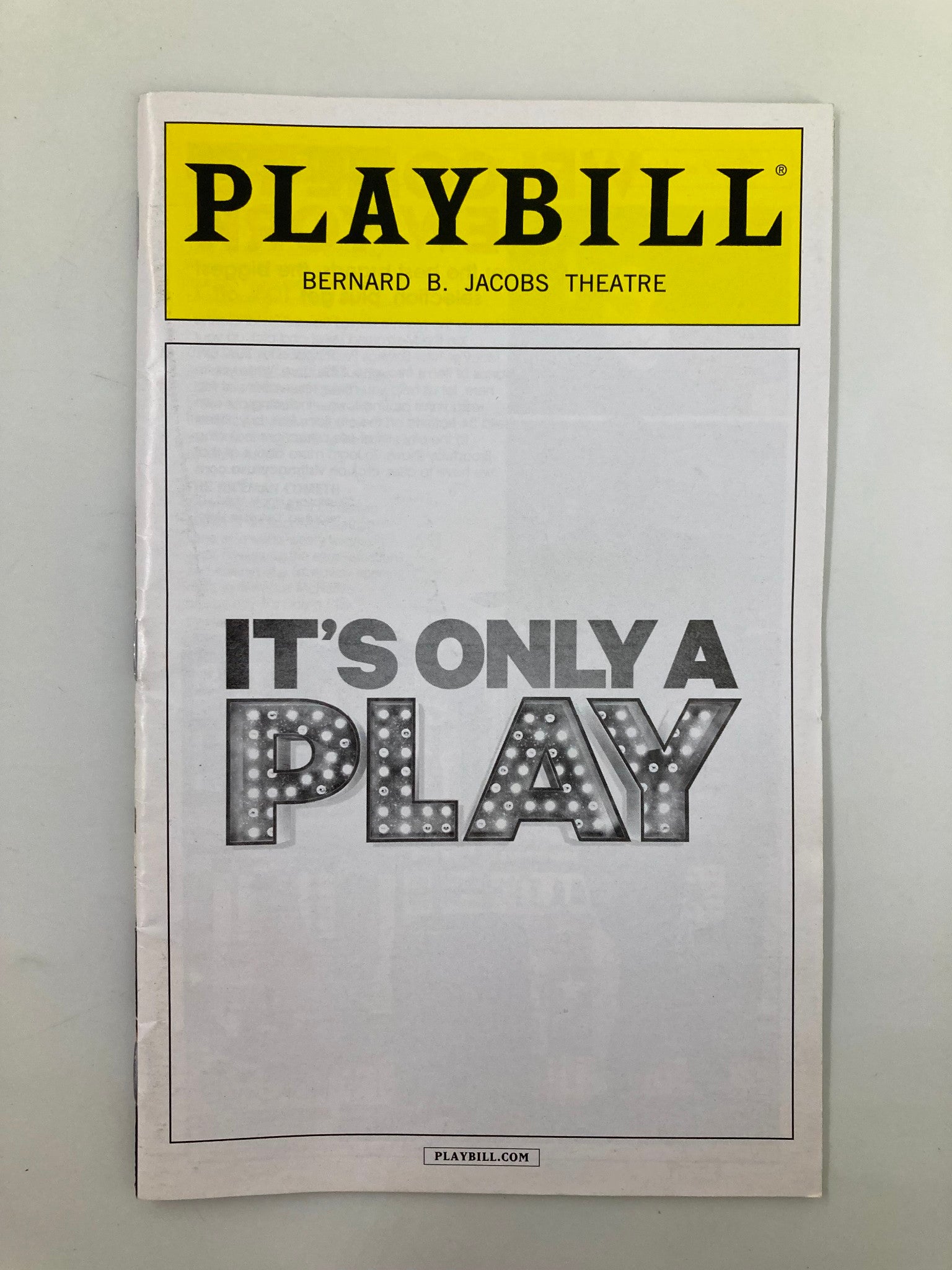 2015 Playbill Bernard B. Jacobs Theatre F. Murray Abraham in It's Only A Play VG