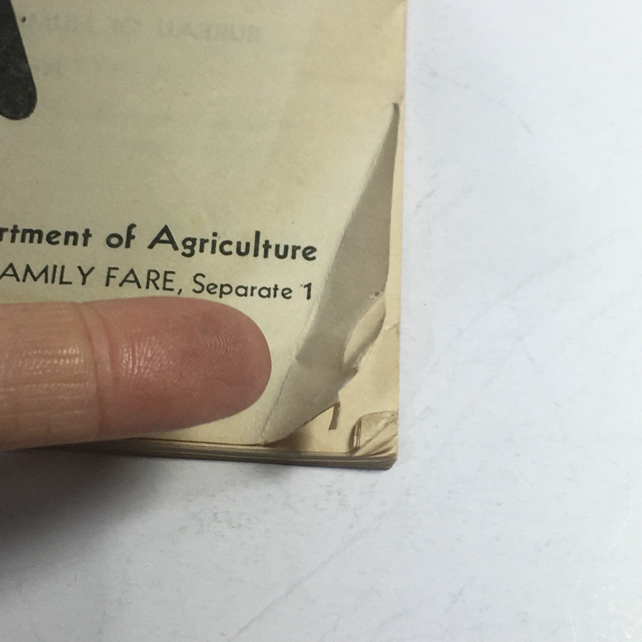 VTG February 1950 USDA Bulletin #1 Family Fare, Separate 1 Nutrition Up To Date