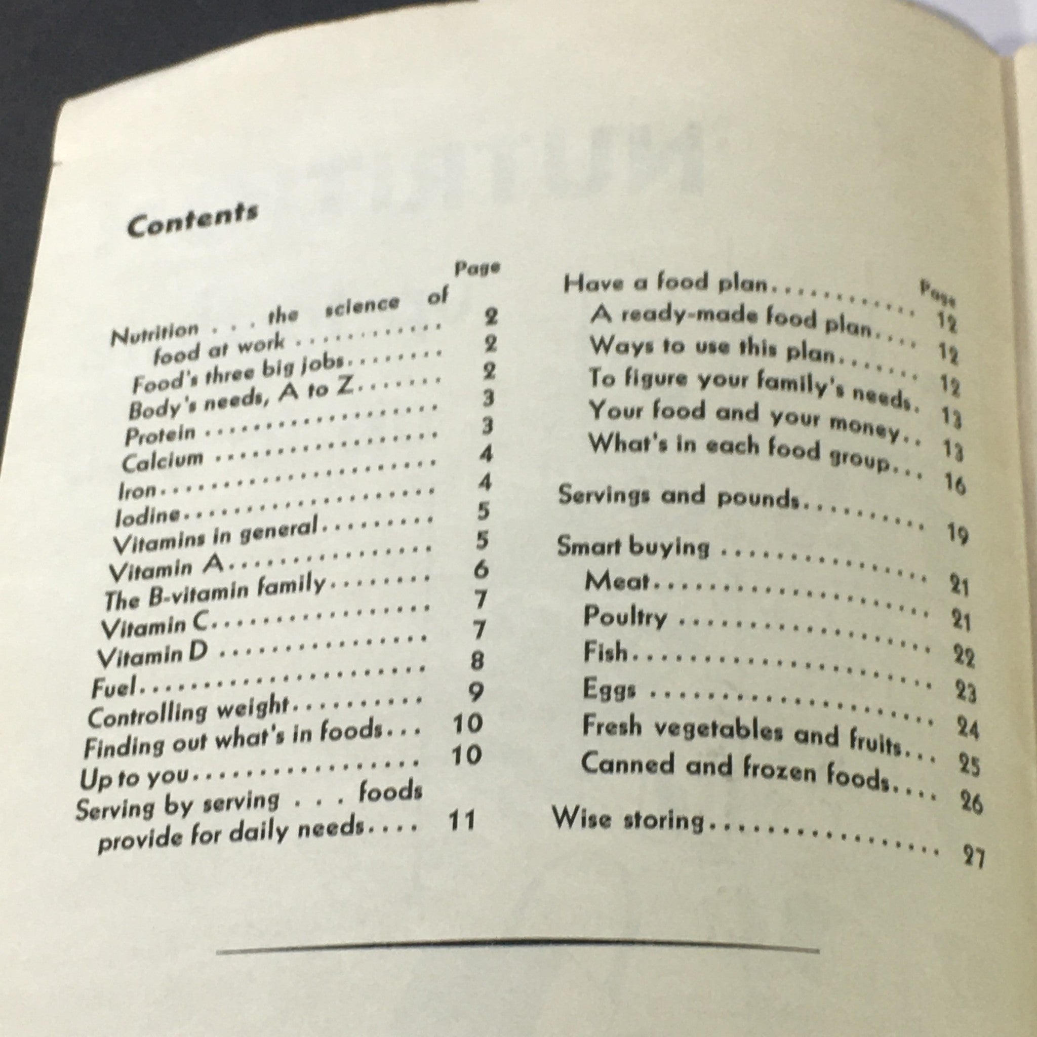 VTG February 1950 USDA Bulletin #1 Family Fare, Separate 1 Nutrition Up To Date