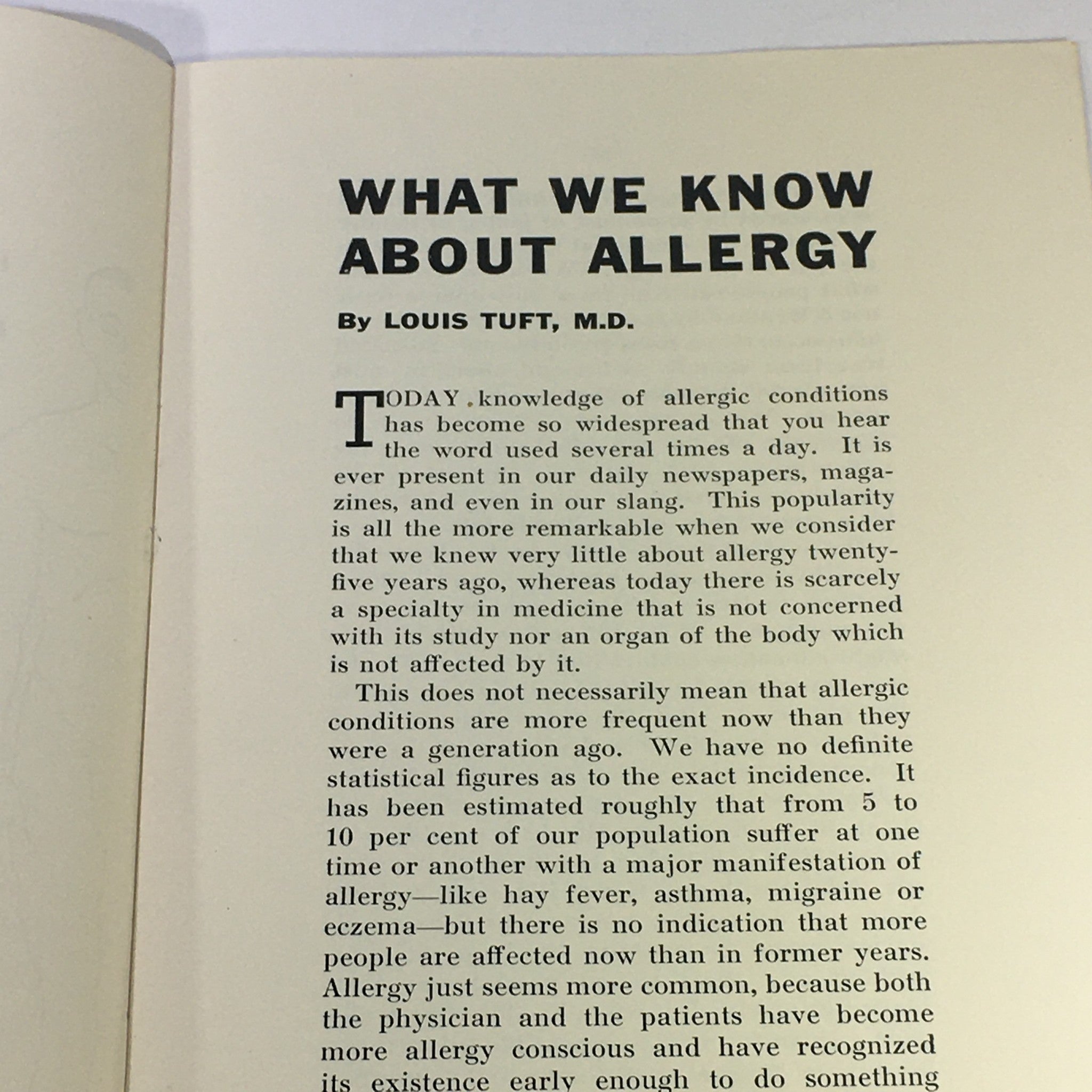 VTG May 1951 The Health Magazine - What We Know About Allergy by Louis Tuft M.D.