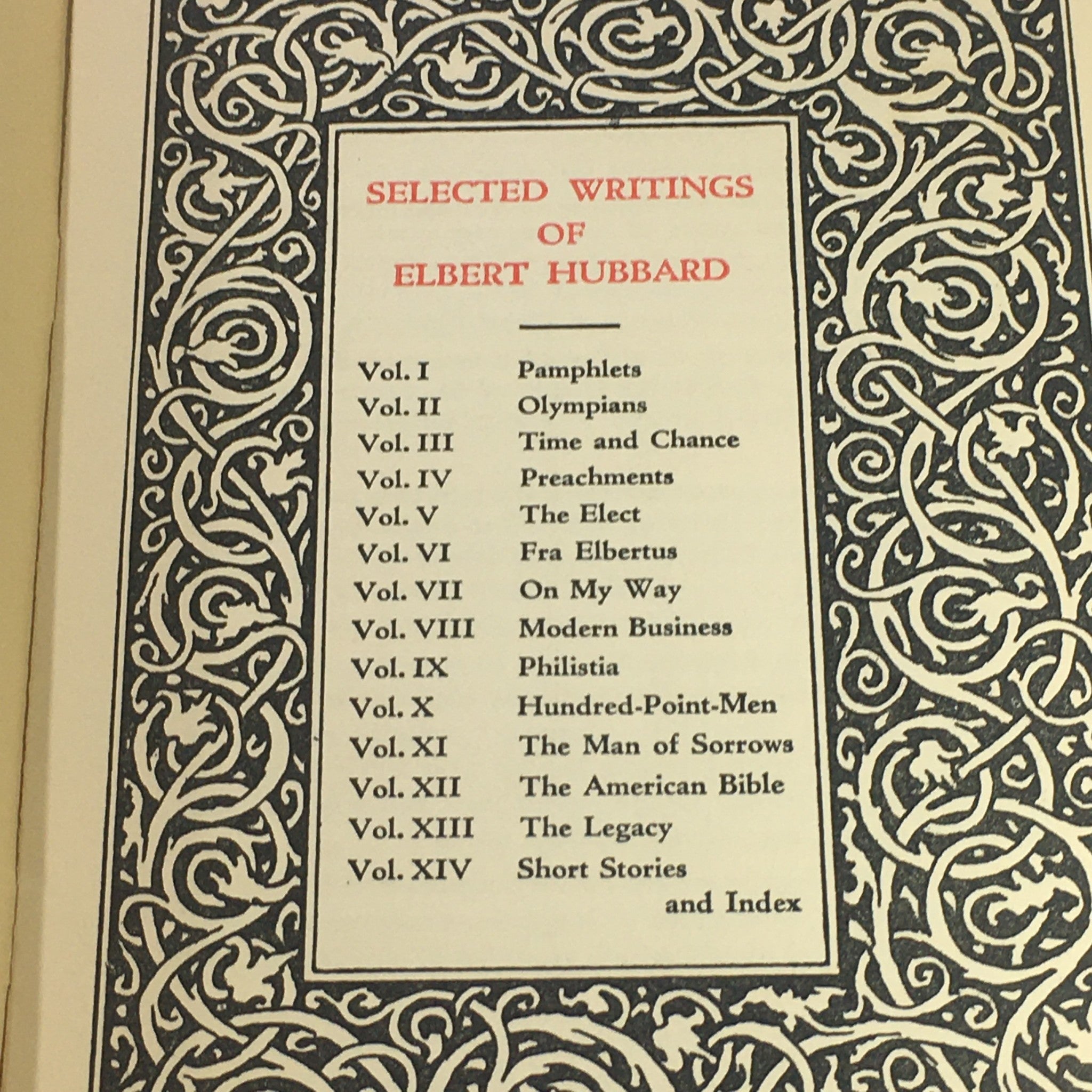 VTG January 1922 - Selected Writings of Elbert Hubbard Complete Volume I-XIV