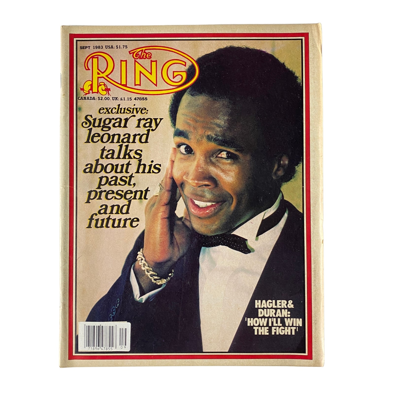 The Ring Magazine September 1983 featuring Sugar Ray Leonard on the cover, showcasing the exclusive interview where he discusses his past, present, and future, along with features on Hagler vs. Duran.