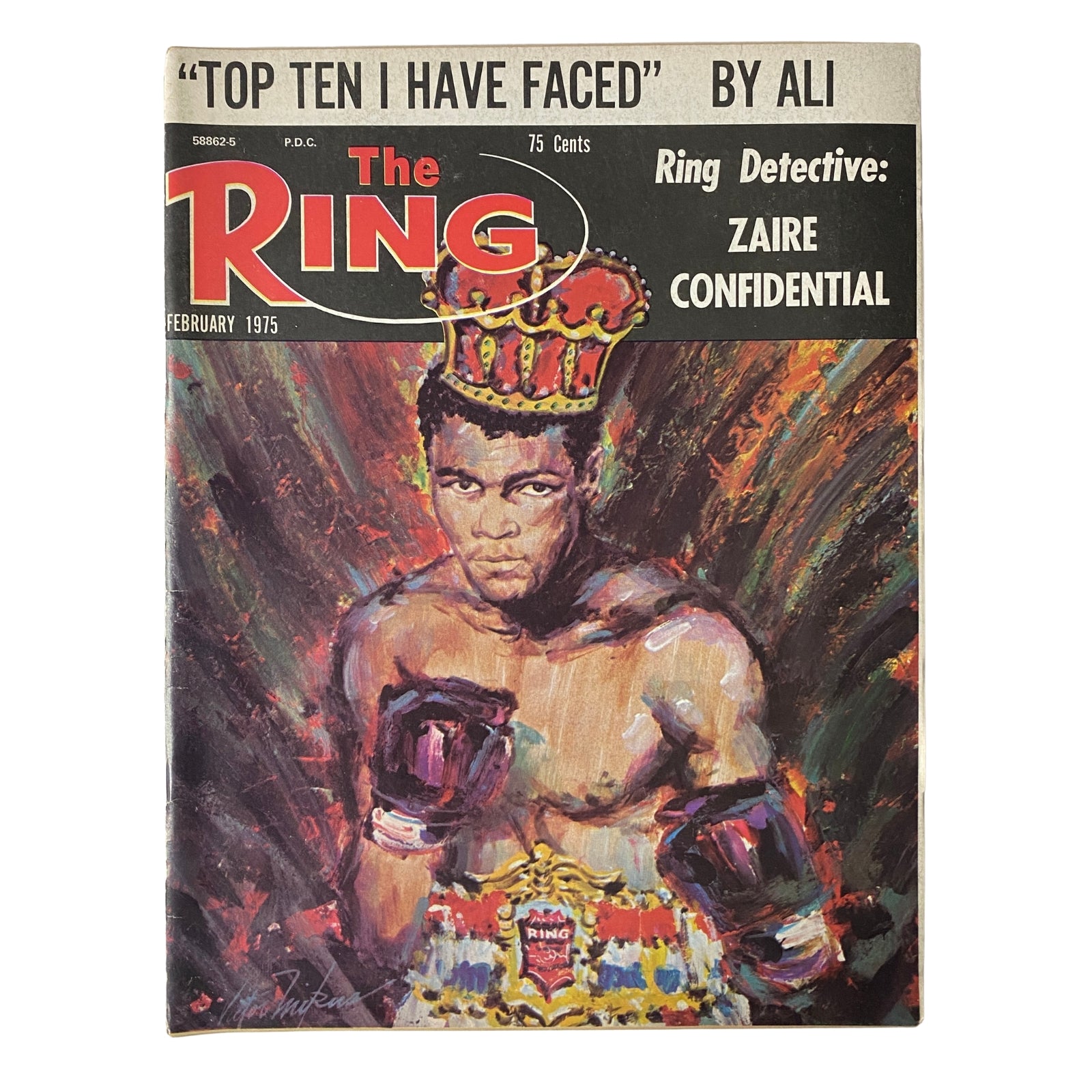 The Ring Magazine February 1975 Muhammad Ali Cover No Label VG