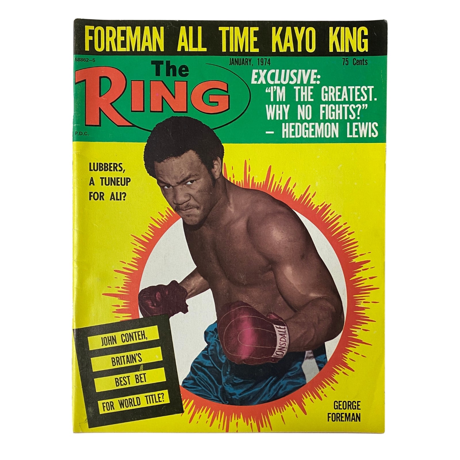 The Ring Magazine January 1974 George Foreman Cover No Label VG