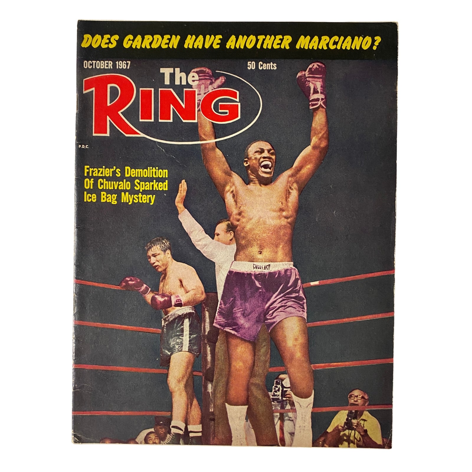 The Ring Magazine October 1967 Joe Frazier, George Chuvalo Cover No Label VG