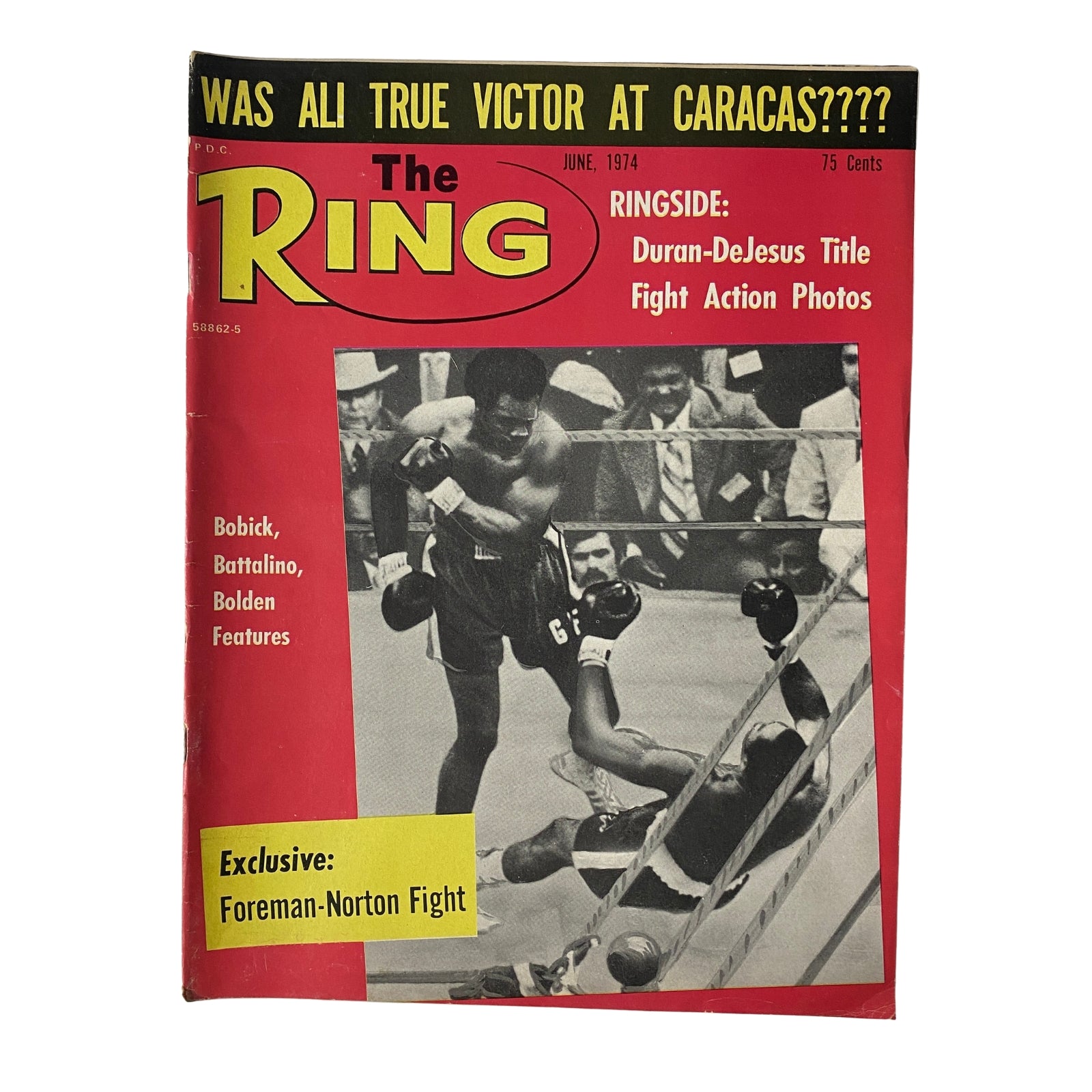 The Ring Magazine June 1974  George Foreman vs Ken Norton Cover No Label VG