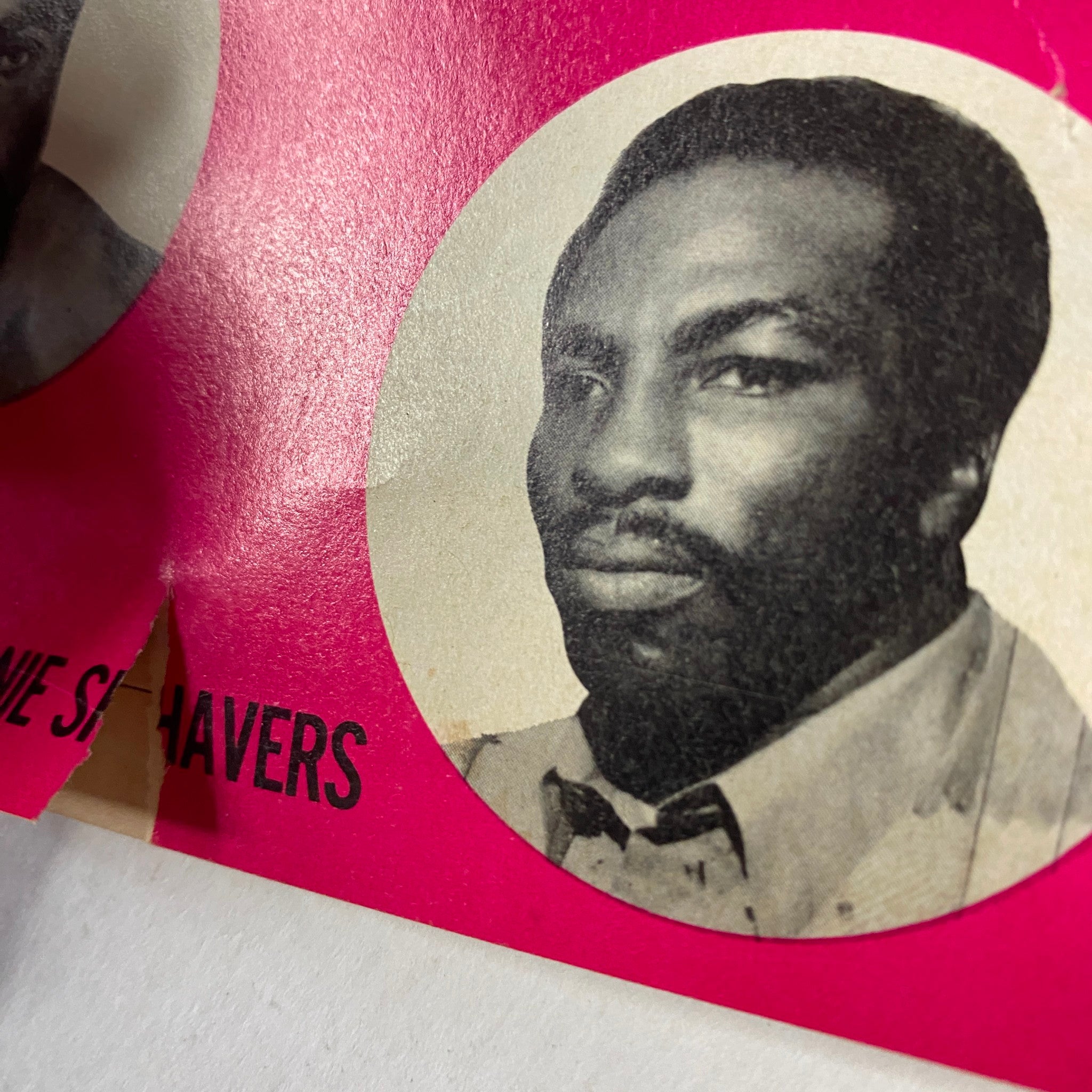 Close-up of Earnie Shavers' profile from The Ring Magazine October 1973, highlighting his appearance alongside other boxing legends on the magazine cover.
