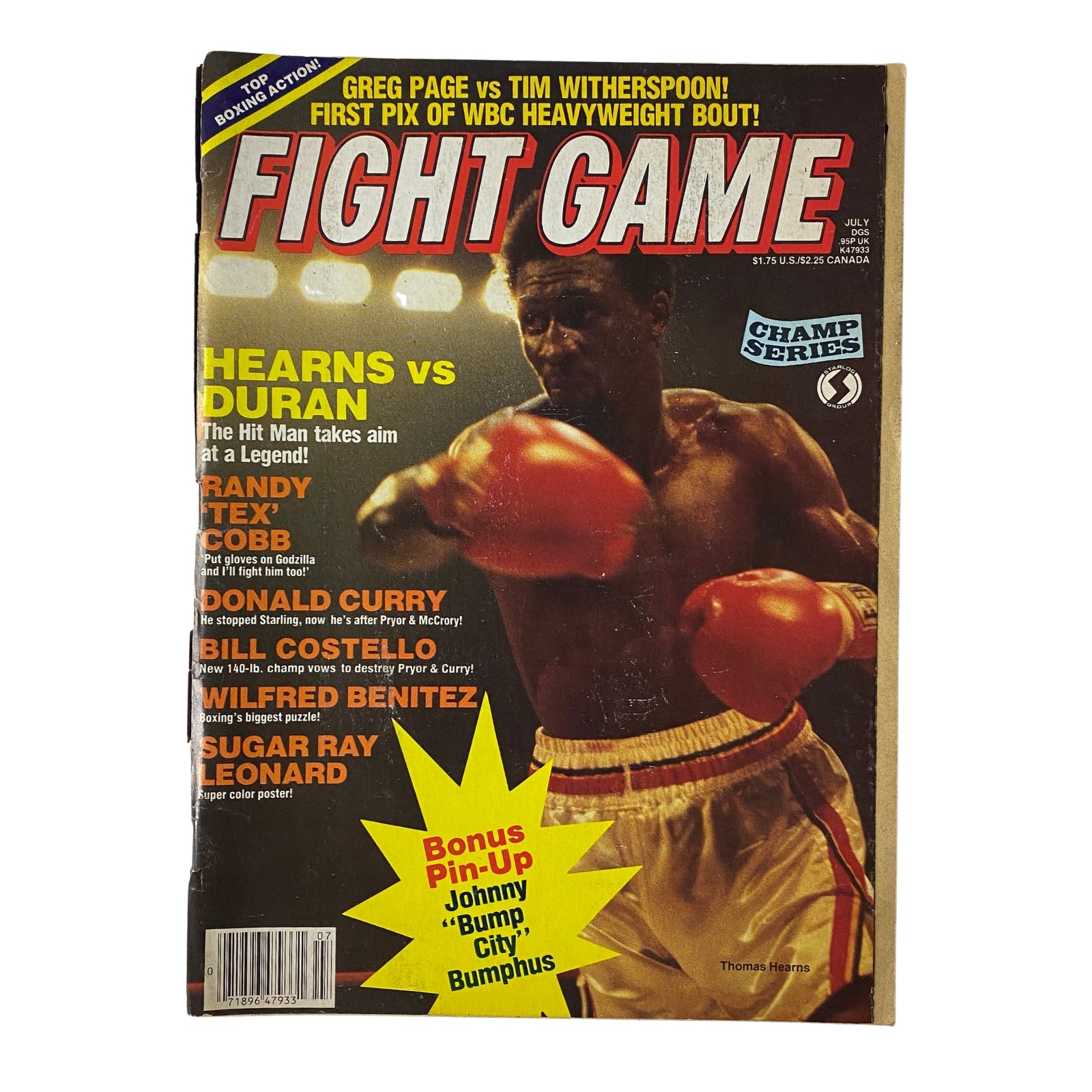 Fight Game Magazine July 1984 No. 14 Thomas Hearns Cover No Label VG