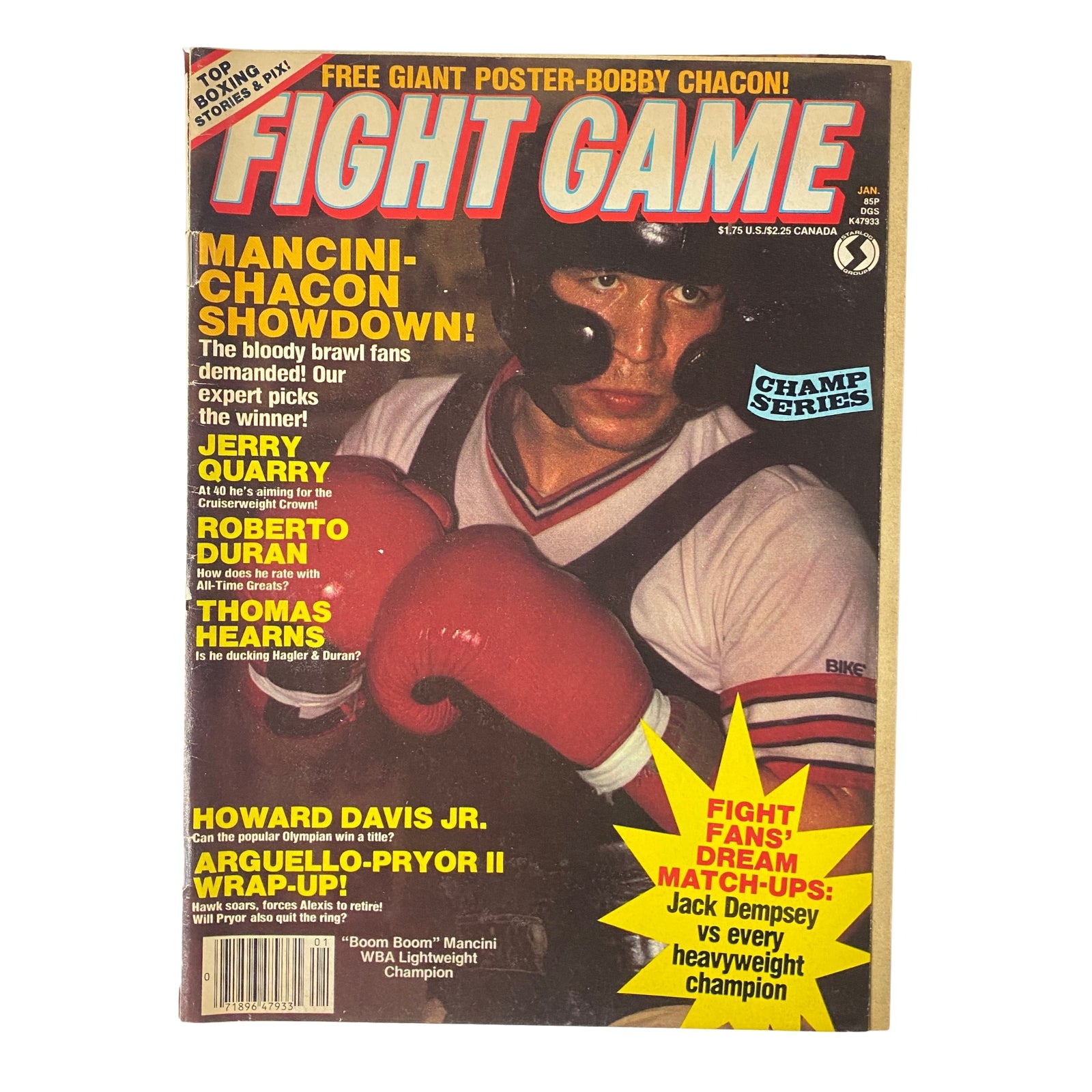 Fight Game Magazine January 1984 No. 11 Ray Mancini Cover No Label VG