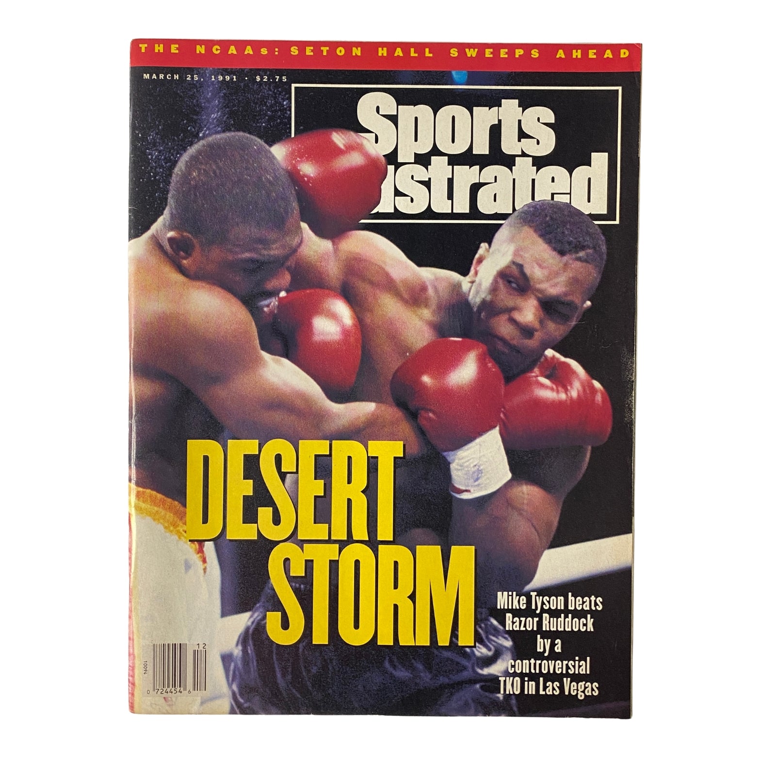 Sports Illustrated Magazine March 25, 1991 with Mike Tyson and Razor Ruddock on the cover showcasing the controversial TKO victory in Las Vegas.
