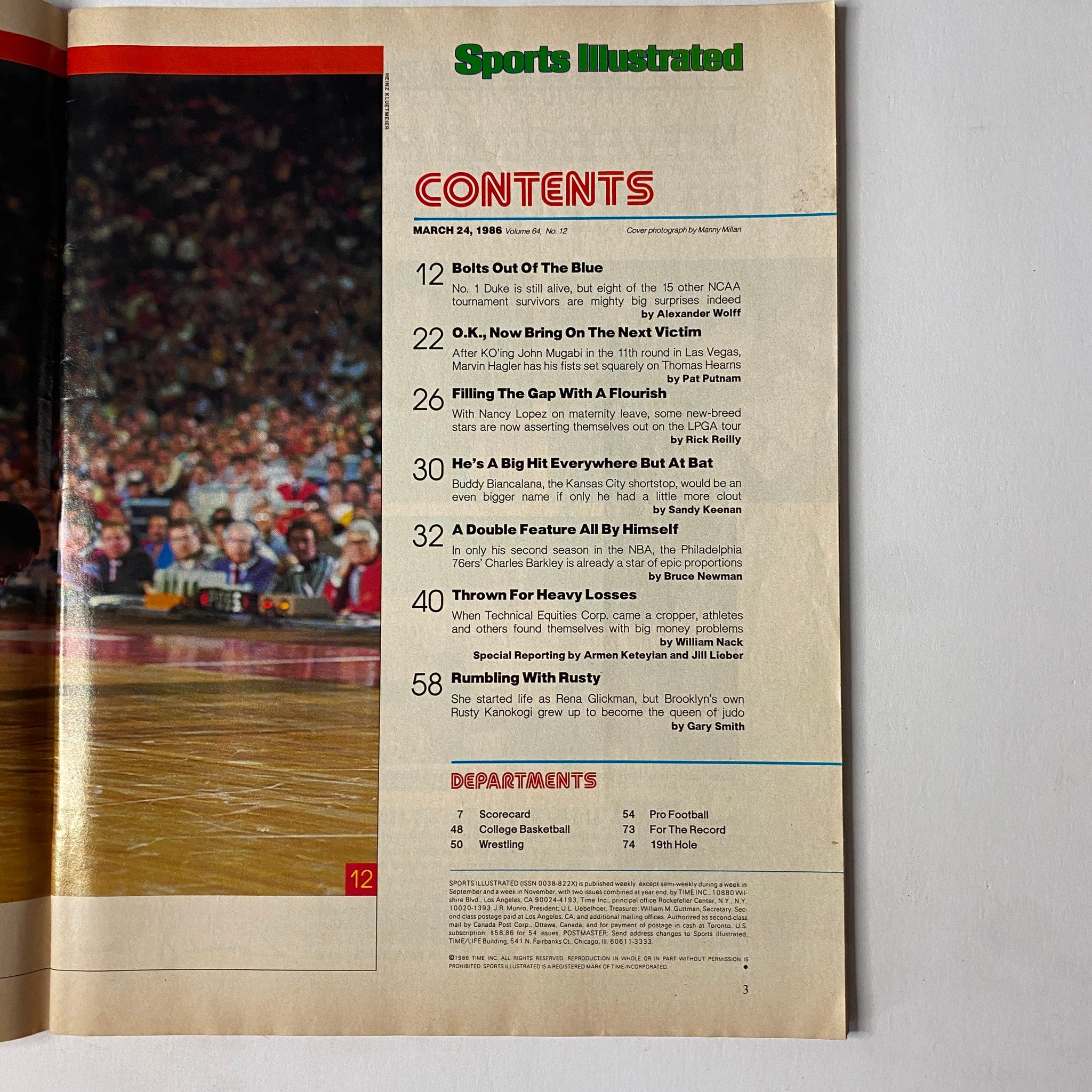Sports Illustrated Magazine March 24, 1986 Marvin Hagler John Mugabi No Label VG