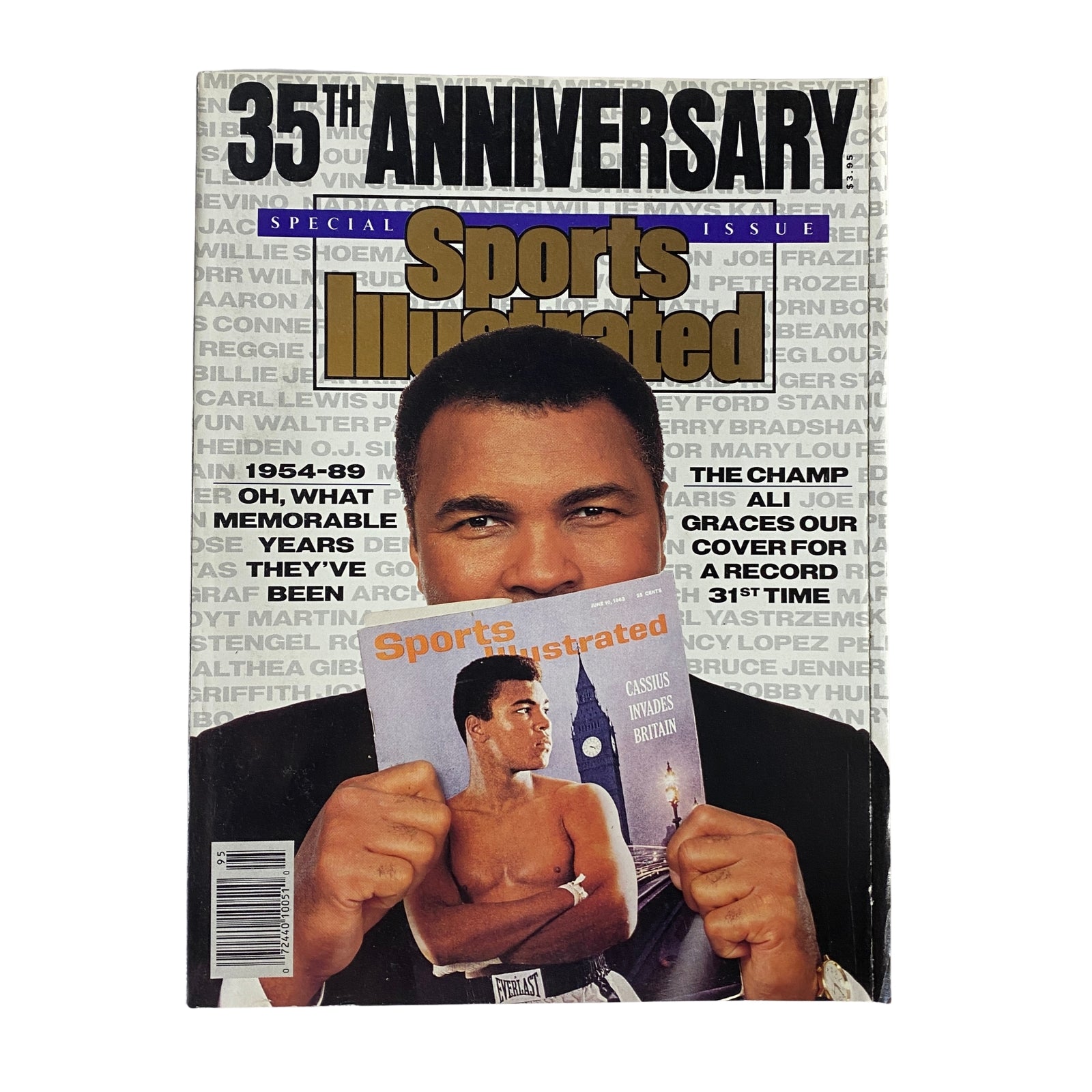 Sports Illustrated Magazine November 15, 1989 featuring Muhammad Ali on the cover. This special commemorative issue celebrates the 35th anniversary of Sports Illustrated.