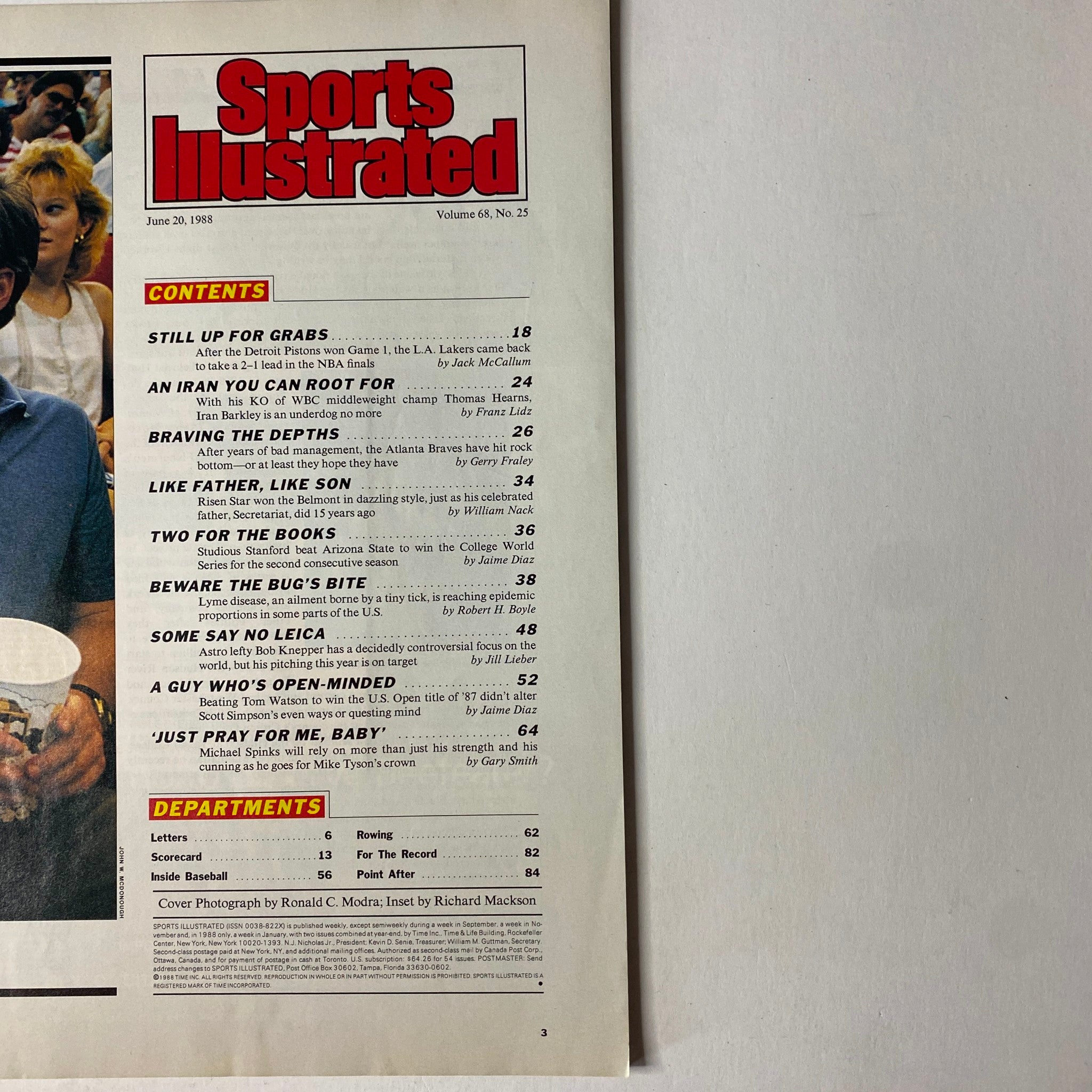 Sports Illustrated Magazine June 20, 1988 Michael Spinks Cover No Label
