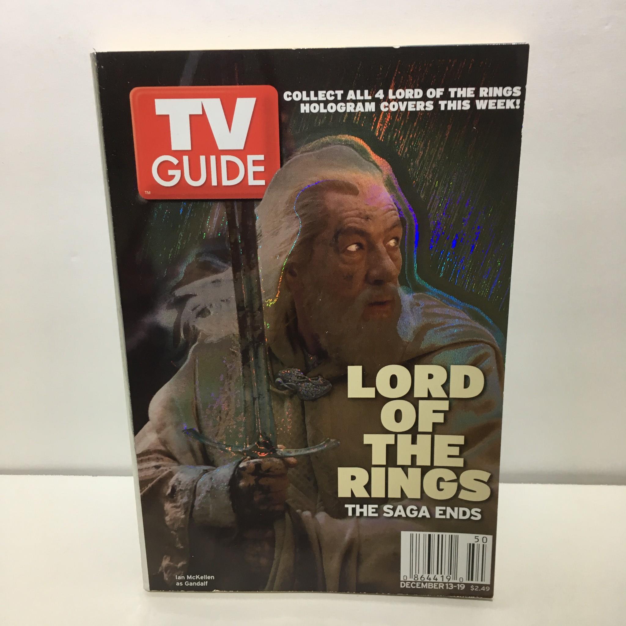 TV Guide Dec 13-19 2003 Lord of the Rings Ian McKellen Cover