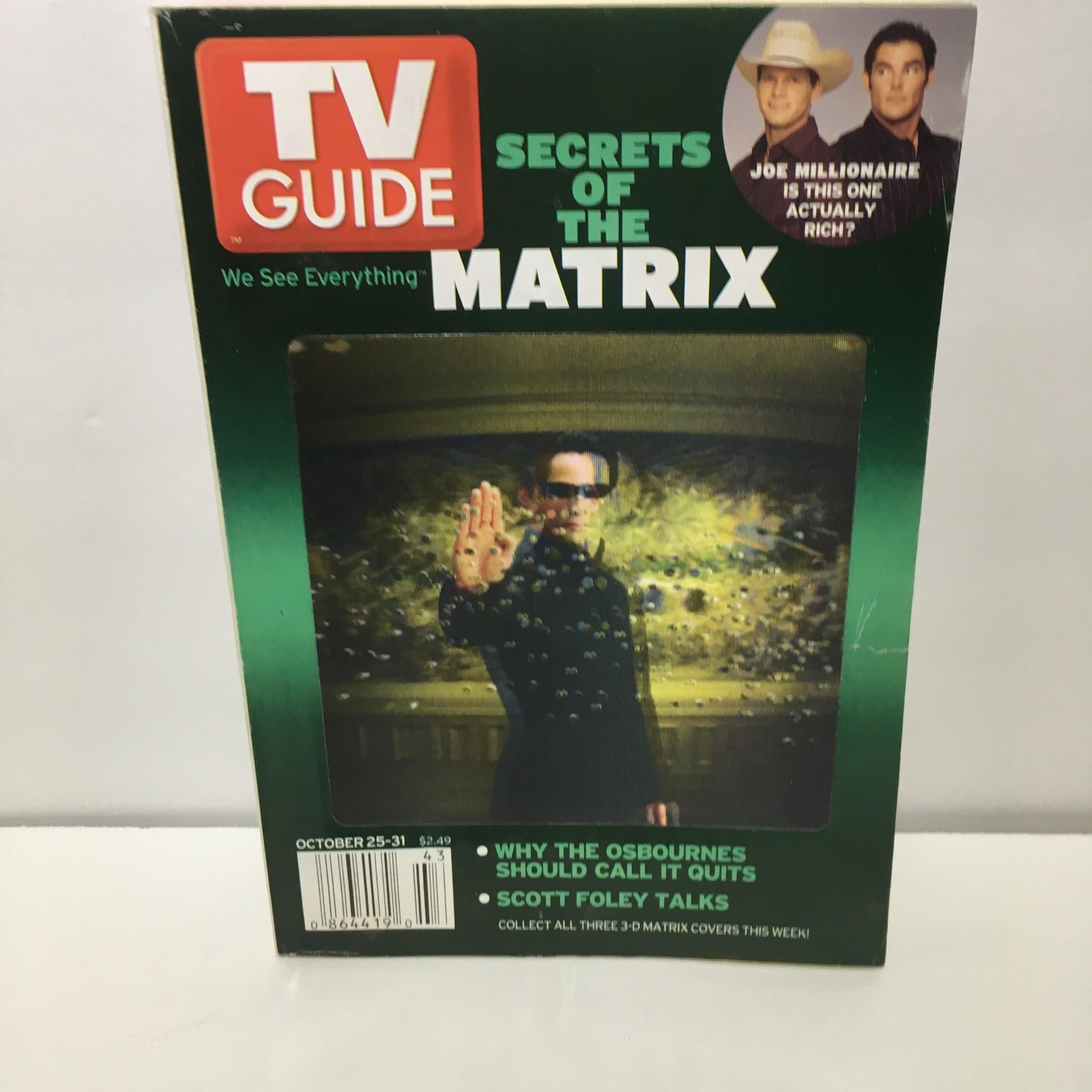 TV Guide October 25-31 2003 Matrix Keanu Reeves Cover