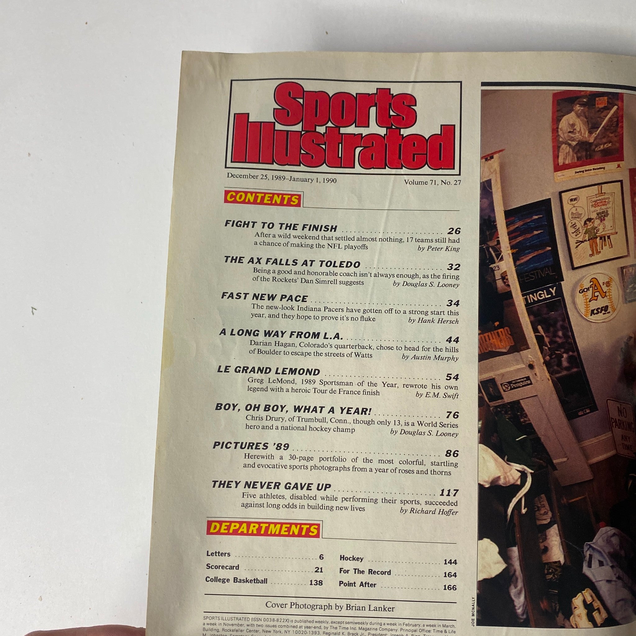 Sports Illustrated Magazine December 25, 1989 Greg LeMond Cover No Label VG