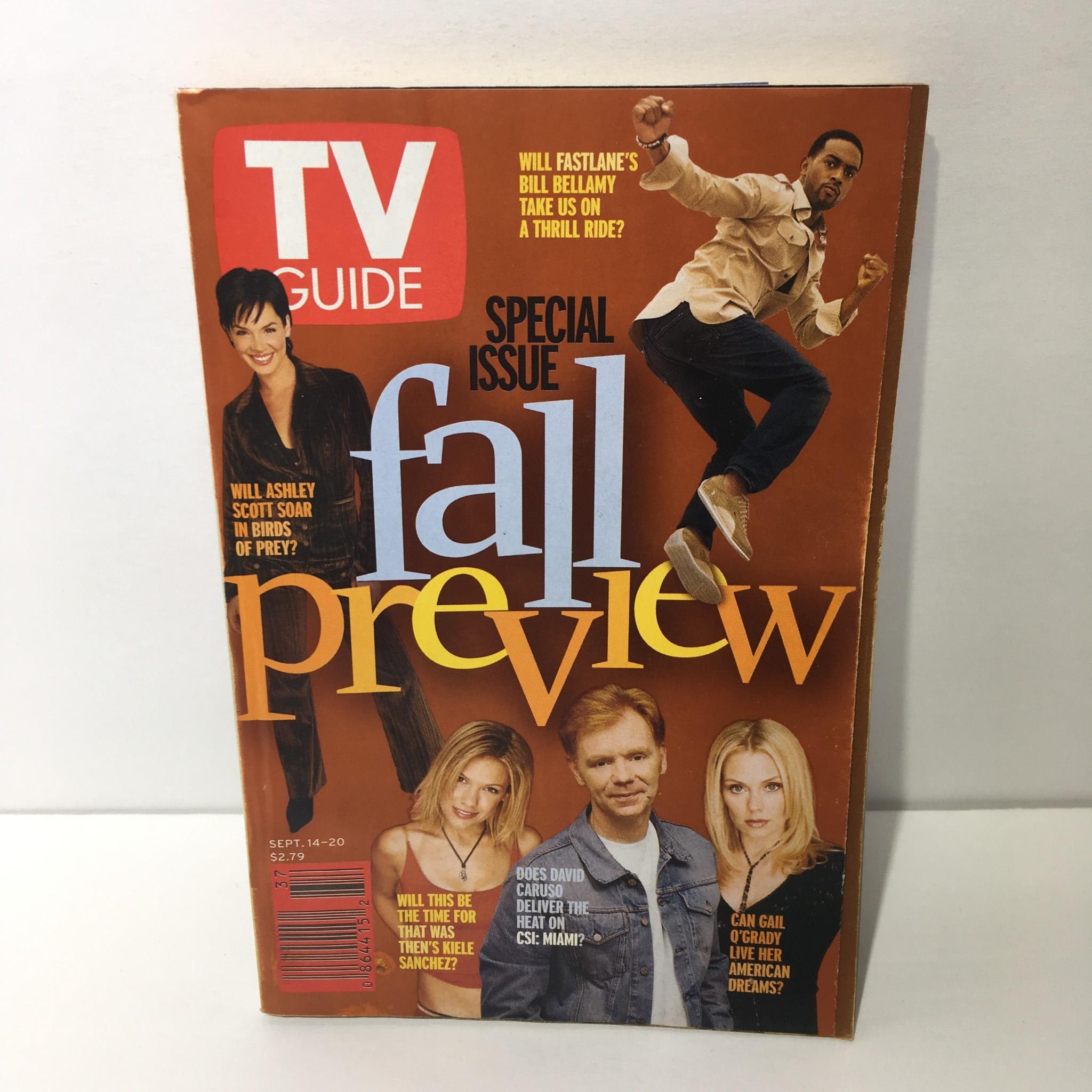 TV Guide Sept 14-20/02 K Sanchez,D Caruso,G O'Grady,A Scott Spec Issue Fall PRVW