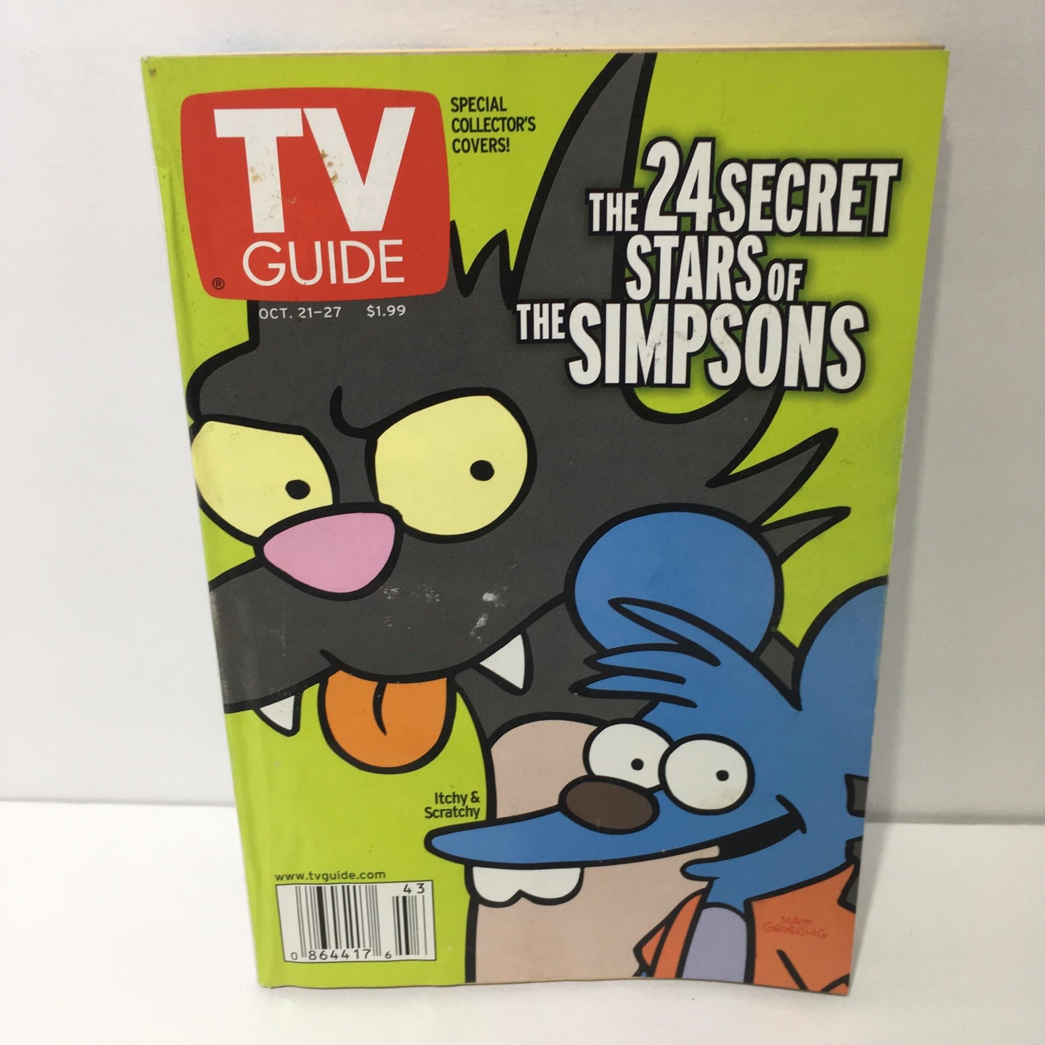 TV Guide Oct 21-27 2000 Itchy & Scratchy The 24 Secret Stars of The Simpsons