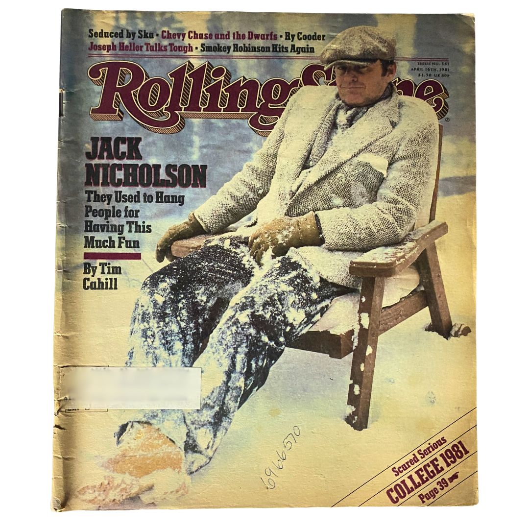 VTG Rolling Stone Magazine April 6 1981 No. 341 Jack Nicholson by Tim Cahill